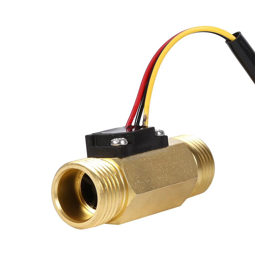 Nikou Water Flow Monitor Sensor G1/2 Hall Sensor, 1 Piece G1/2 Inch Liquid Flow Meter with Copper Effect 1-30 L/min Flow Meter - Image 6
