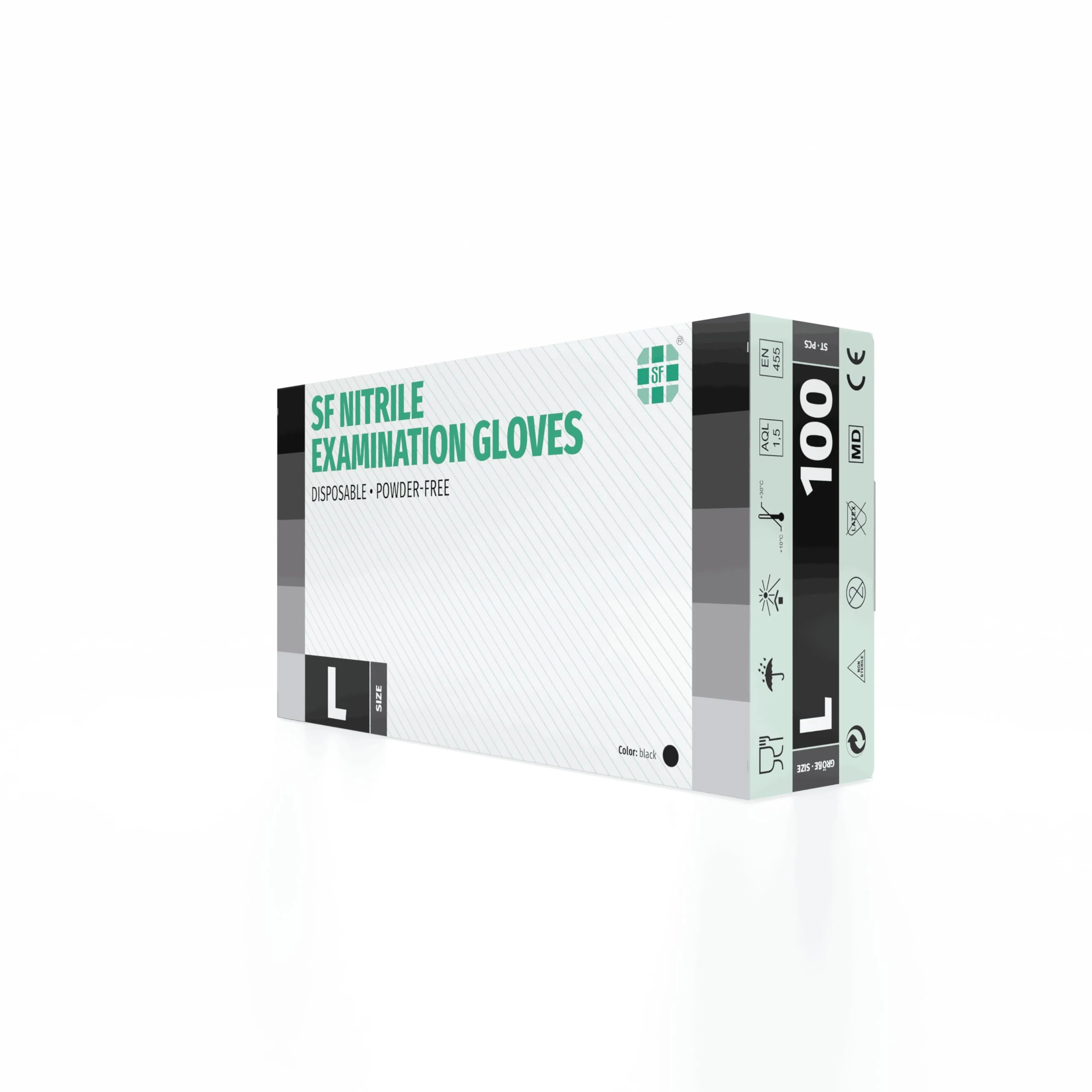 Nitrile Gloves, Box of 100 (L, Black) Disposable Gloves, Single Use Gloves, Examination Gloves, Nitrile Gloves, Powder-Free, Non-Latex, Non-Sterile, Latex-Free, Black, Large - Image 8