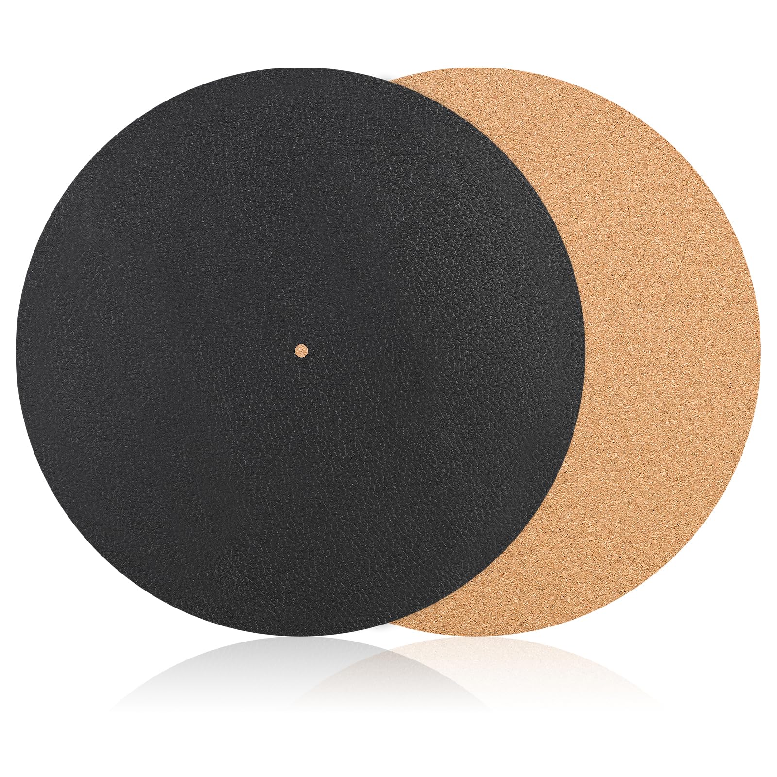 Nobsound Turntable Slip Mat: Anti-Static Platter Pad for 12-Inch LPs, Cork + Leather Reversible 3mm, Cuts Rumble for Home & Studio Use, Audiophiles