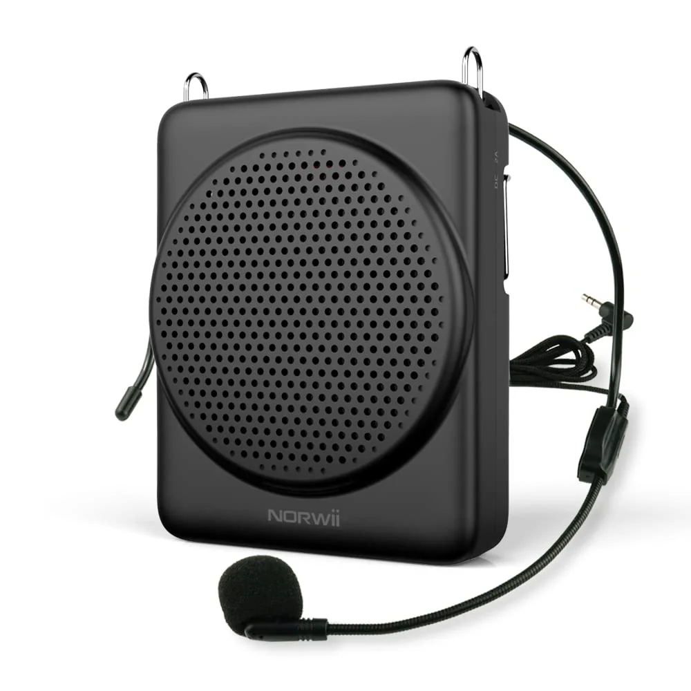 NORWII Mini Voice Amplifier, 3 Hours Quick Charging and up to 30 Hours Play, Portable Voice Amplifier for Teachers, Training, Tour Guide, etc (Black) Black