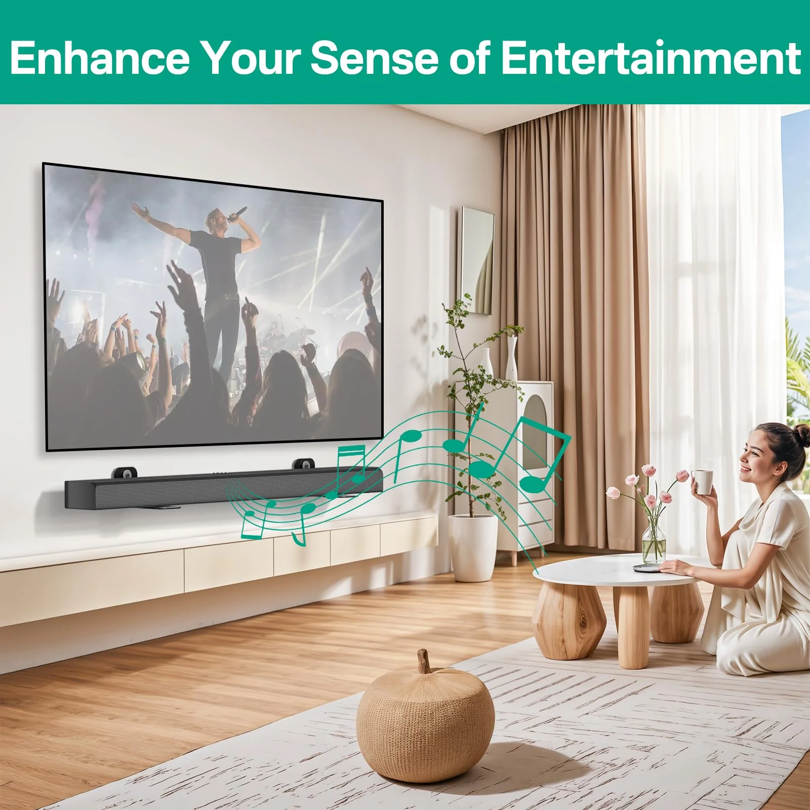 notiela Universal Soundbar Wall Mount Bracket Floating Wall Shelf for Samsung, Sony, LG, Nakamichi, Polk Audio, Vizio, Roku, Onn Soundbar Mount Mounting Bracket Sound Bar Mount Under TV Black - Image 6