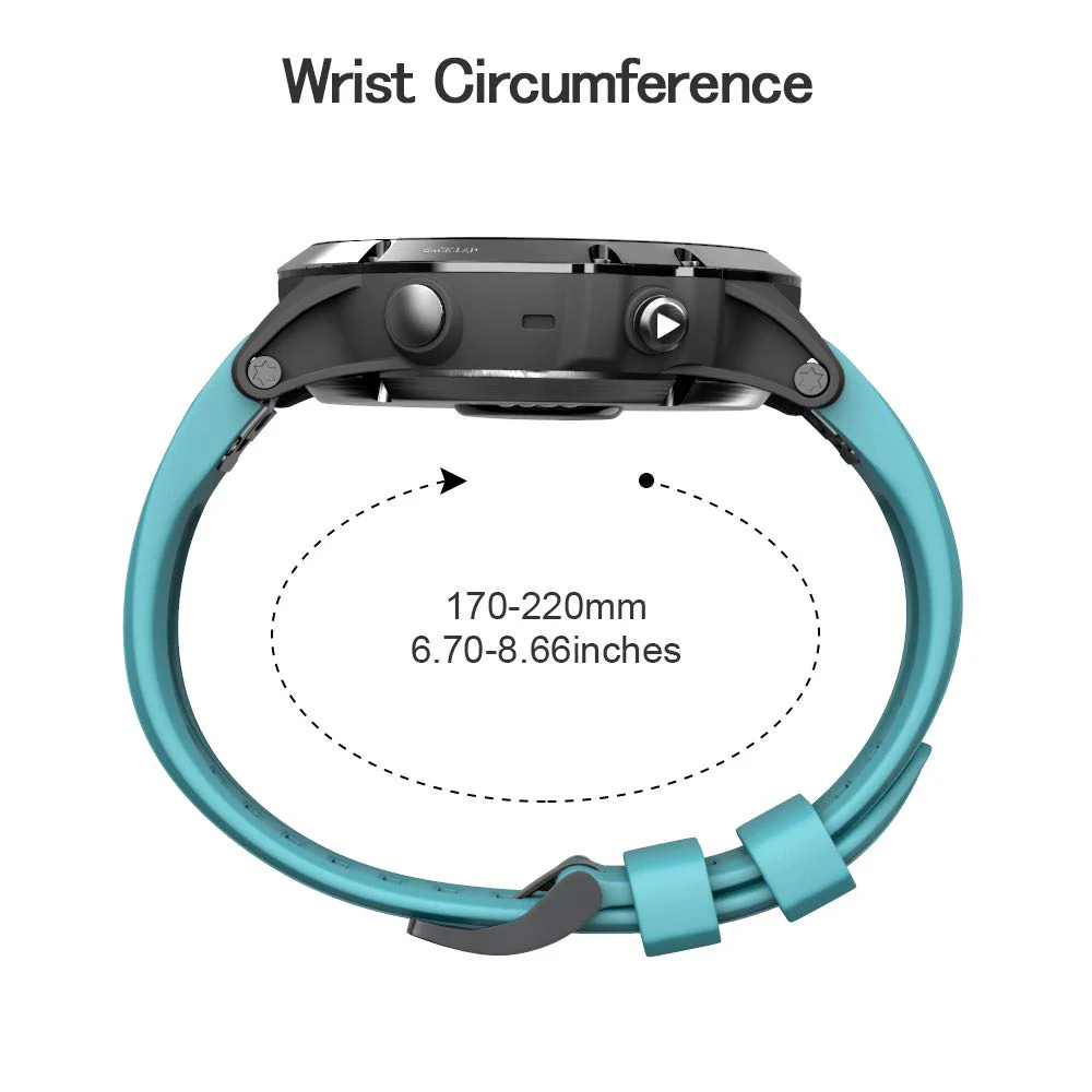 NotoCity Compatible Fenix 5X Plus Bands Fenix 7X Sport Silicone Replacement Watch Strap for Garmin Fenix 5X/Fenix 5X Plus/Fenix 6X/Fenix 6X Pro/Fenix 3/HR/Descent MK1/D2 Delta PX/D2 Charlie(Rock Blue) 1 Pack Rock Blue - Image 7
