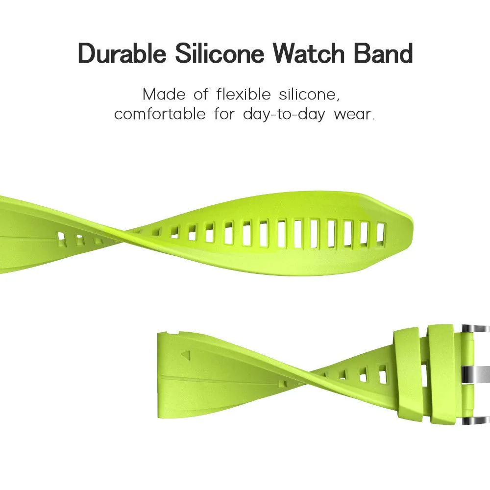NotoCity Compatible Fenix 5X Plus Bands Fenix 7X Sport Silicone Replacement Watch Strap for Garmin Fenix 8 51mm/Fenix 5X/Fenix 5X Plus/Fenix 6X/Fenix 6X Pro/Fenix 3/HR/Descent MK1/D2 Delta PX/D2 Charlie(Green) 1 Pack Green - Image 3