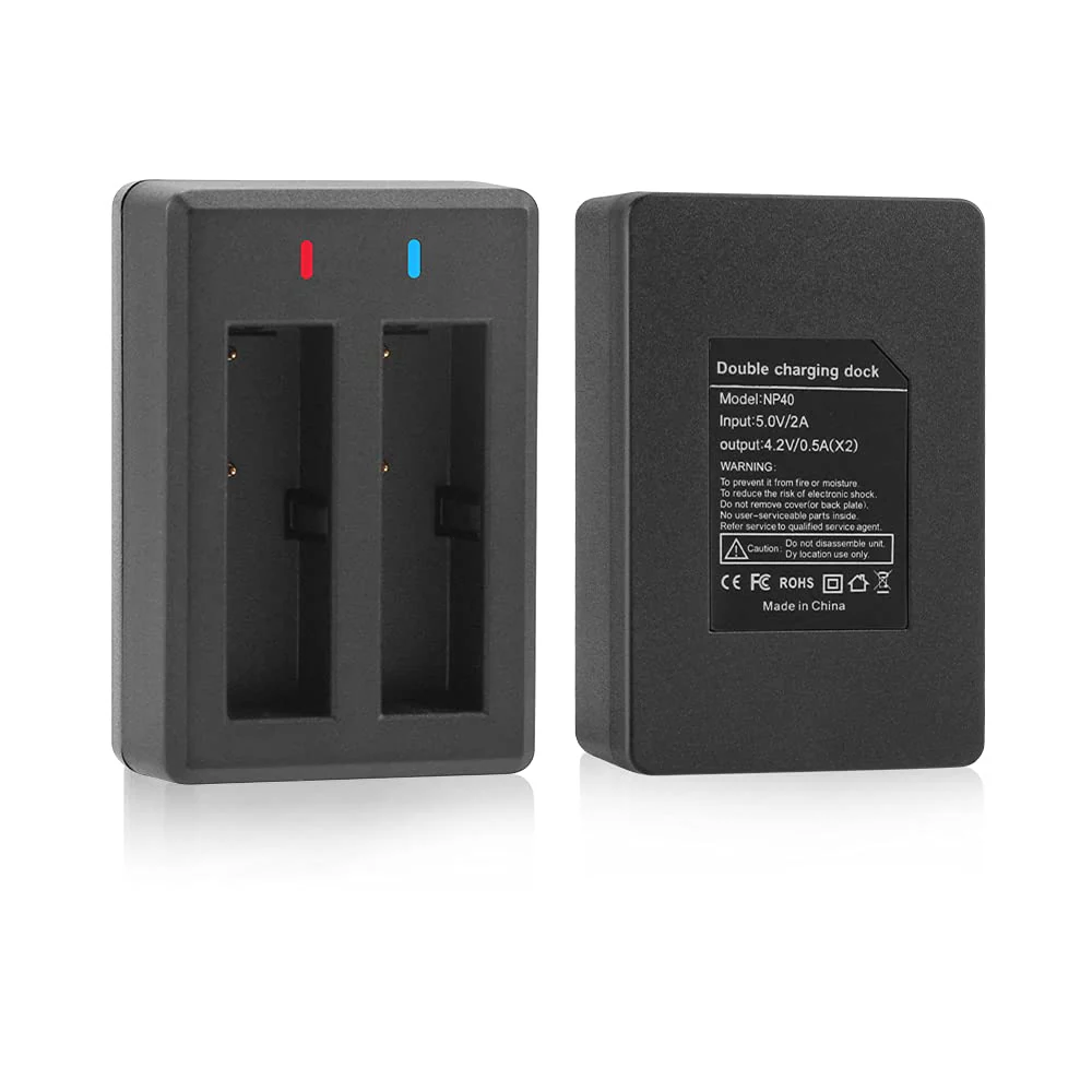 NP-40 Battery Pack, 1500mAh Rechargeable Battery(3-Pack) with USB Dual Charger for Video Camera Camcorders Compatible with Casio NP-40 (Not for Fujifilm NP40) - Image 4