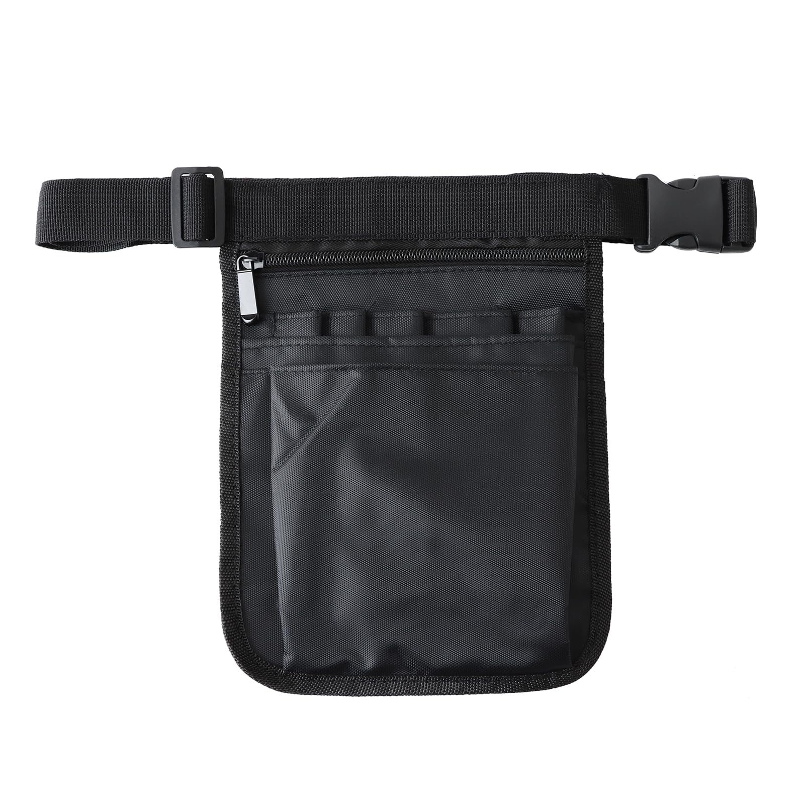 Nurse Bag, Waiter's Bag with Belt, Belt Bag Women's Made of Oxford Fabric, Side Pocket, Women's Black, Belt Bag Work Retail, Shoulder Bag Caregiver, Adjustable Belt