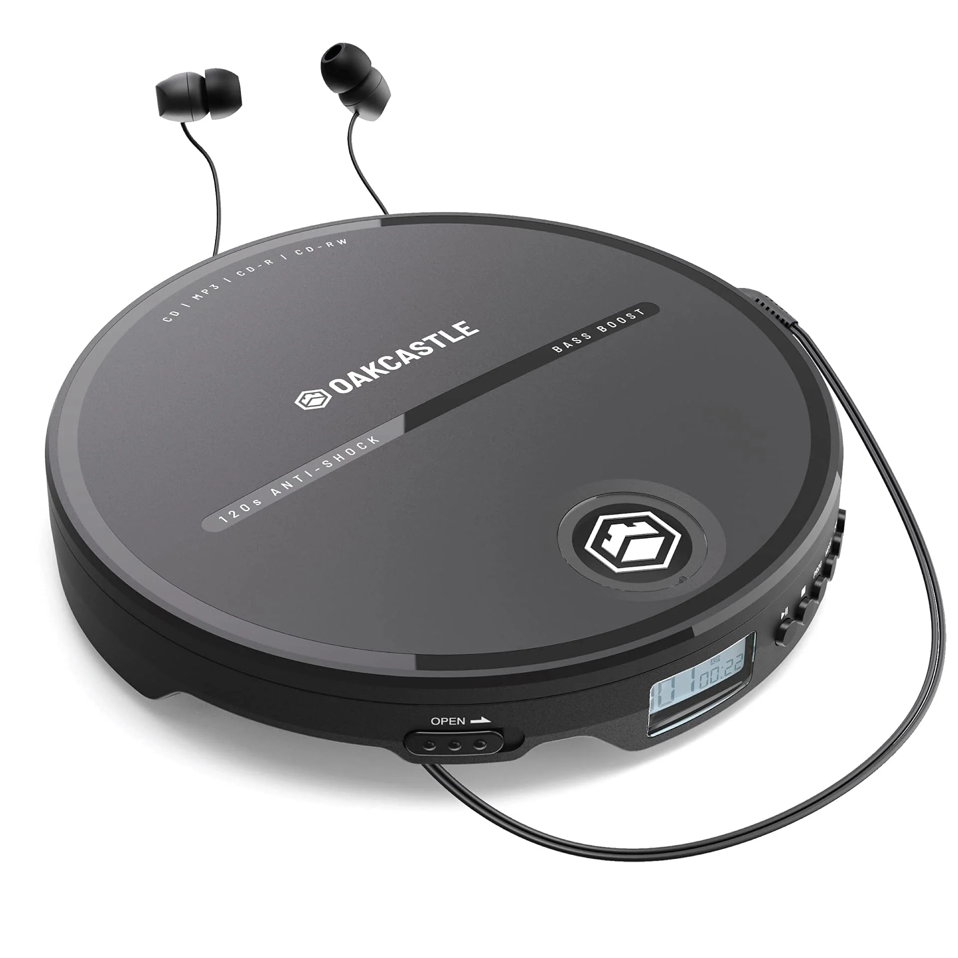 Oakcastle CD10 Portable CD Player | Battery Powered | Personal Walkman Disc Player | Anti-Skip | Retro Style Discman | Headphones Included