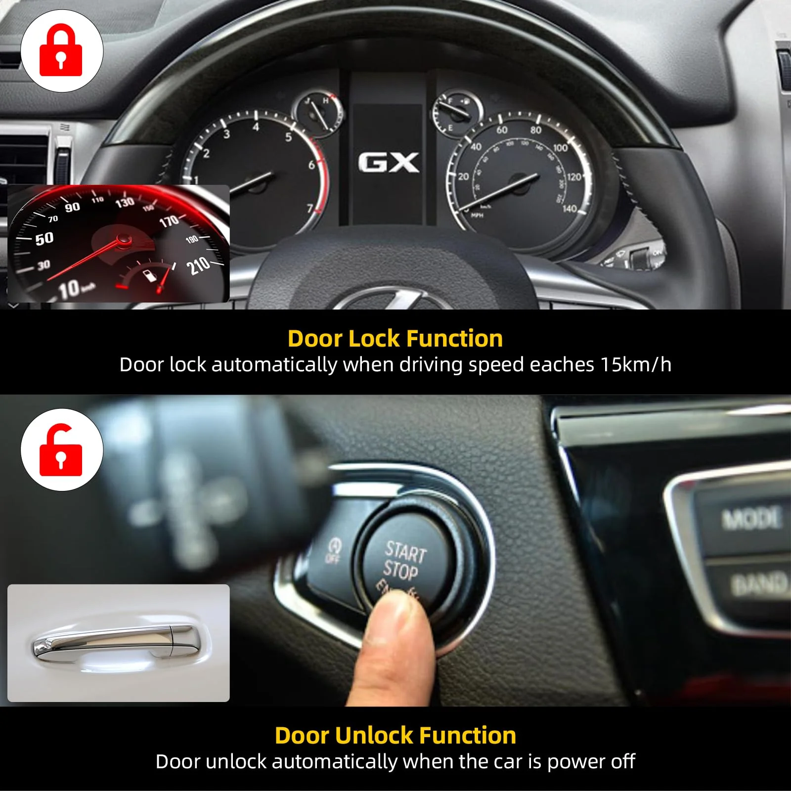 OBD GX 460 Remote Car Auto Window Lift Close Open Side Mirror Folding Unfold and Door Speed Lock Module Kit For Lexus GX460 2010-2019 Accessories 2010-2019 model - Image 5