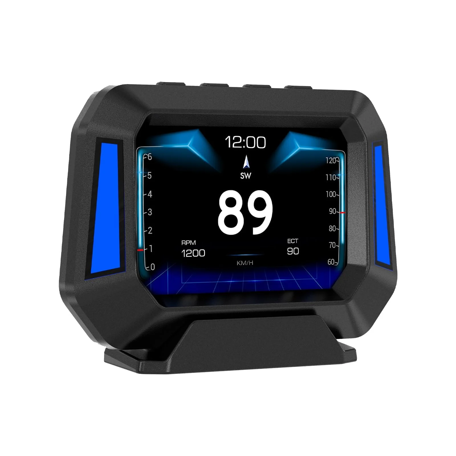 Obd2 Gauge Display P21, Heads Up Display for Cars, Displaying Multiple Functions, Speedometer, Slope Meter, Suitable for All Car