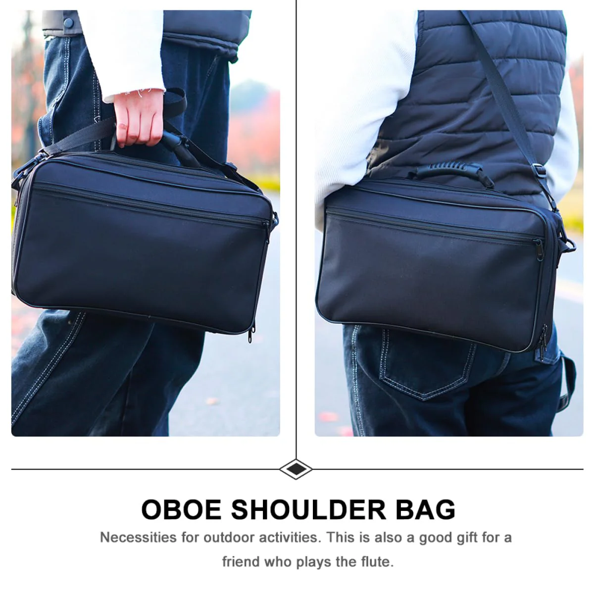 Oboe Shoulder Bag Oboe Oxford Cloth Bag Black Tote Purse Instrument Storage Pouch Oboe Carrying Case Waterproof Container Oboe Single Shoulder Bag Water Proof Storage Rack - Image 9