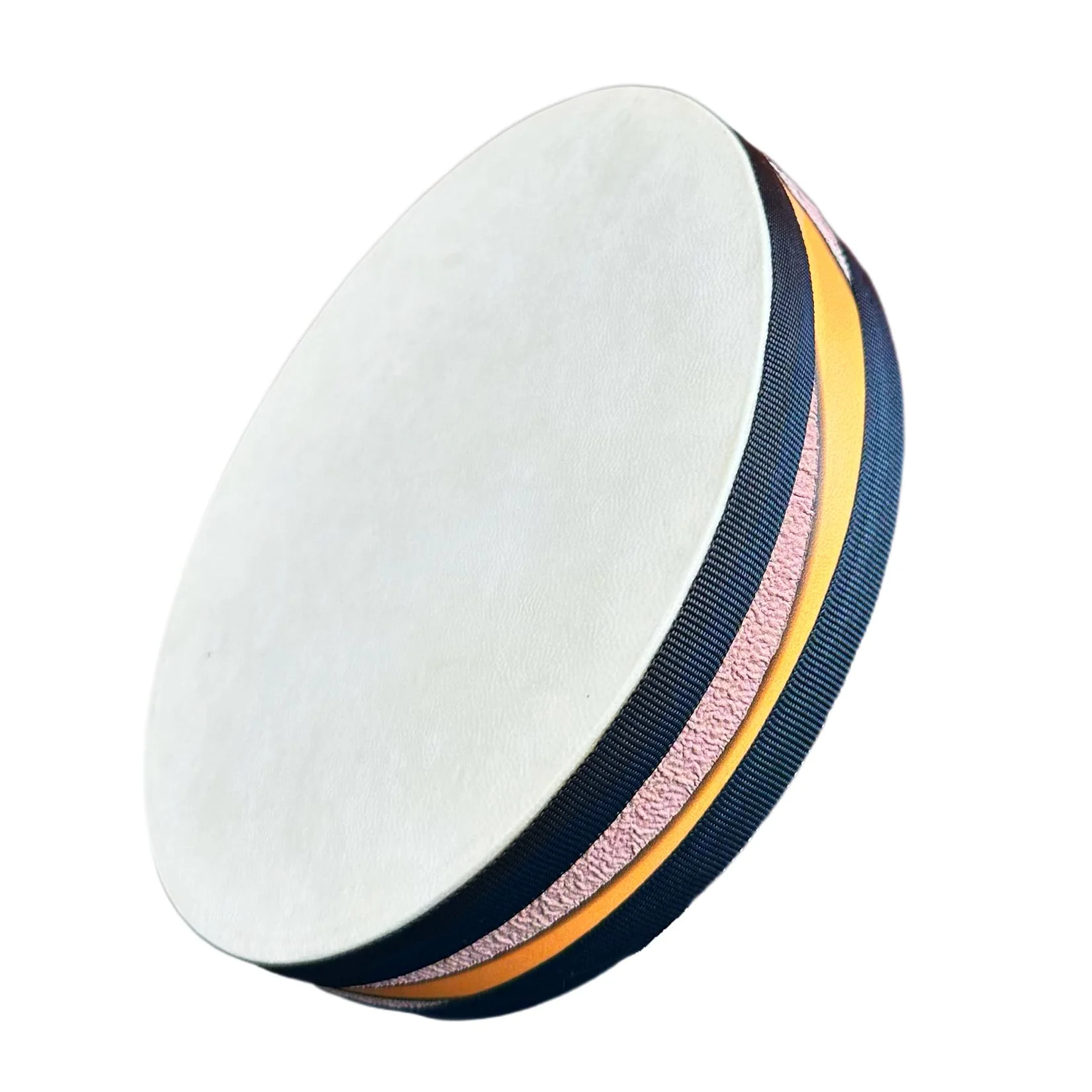 Ocean Drum,10'' Handmade Wooden,Natural sheepskin,Musical Healing Instrument, Orff Percussion, Simulates the Sound of Ocean Waves,For Recreation,Yoga Meditation, Stress Relief and Relaxation