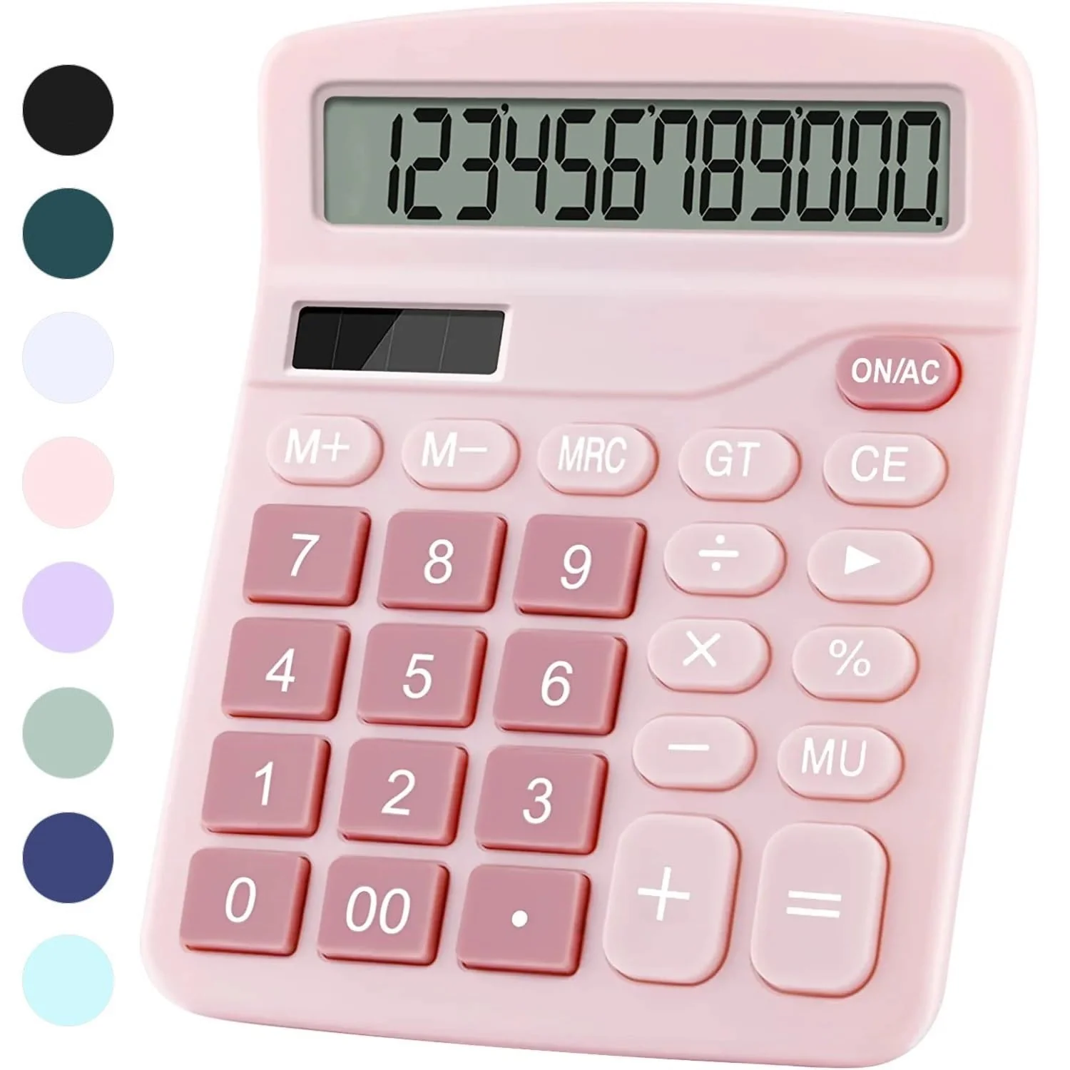 Office Desk Calculator, Cute Calculator for Kids, Basic Calculators Desktop, Dual Power Simple Financial Calculator with Big Button Large Display for Office Home and School (Pink) Pink