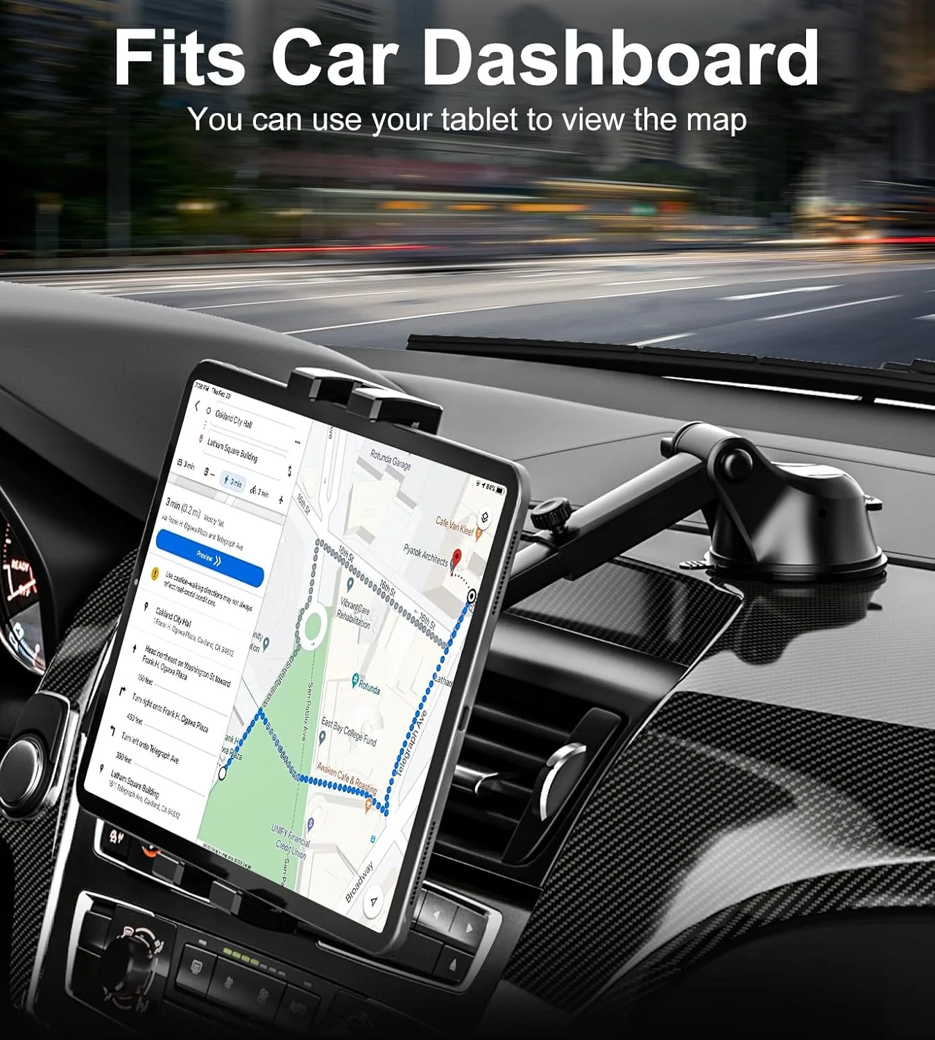 OHLPRO Tablet Holder for Car Dashboard Suction Cup, iPad Car Mount for all 5"-13" Galaxy Tab Kindle Fire iPhone Switch, Tablet Mount for Trucks, SUVs, Cars etc. 5-13" Tablet Clamp - Image 4