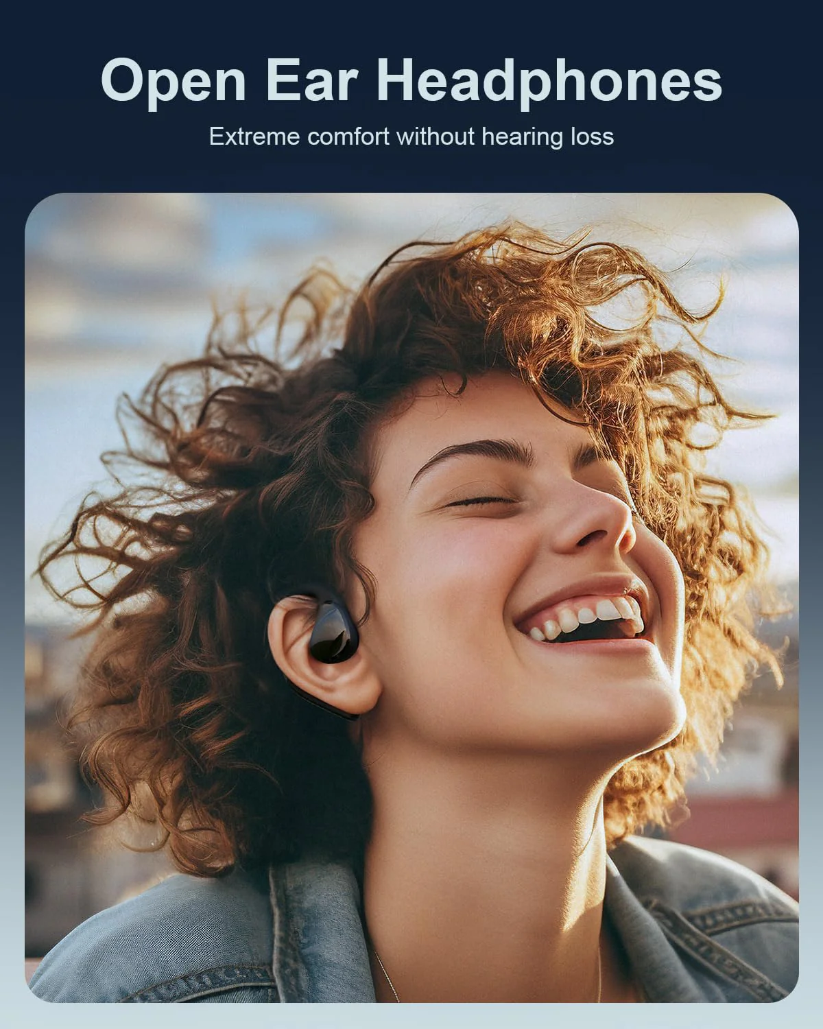 Open Ear Headphones Wireless Bluetooth 5.3, Open Ear Earbuds with Dual 16.2mm Dynamic Drivers 60 Hours Playtime Waterproof Sport Running Earbuds with Earhooks, Compatible with iPhone Android TV Black - Image 3