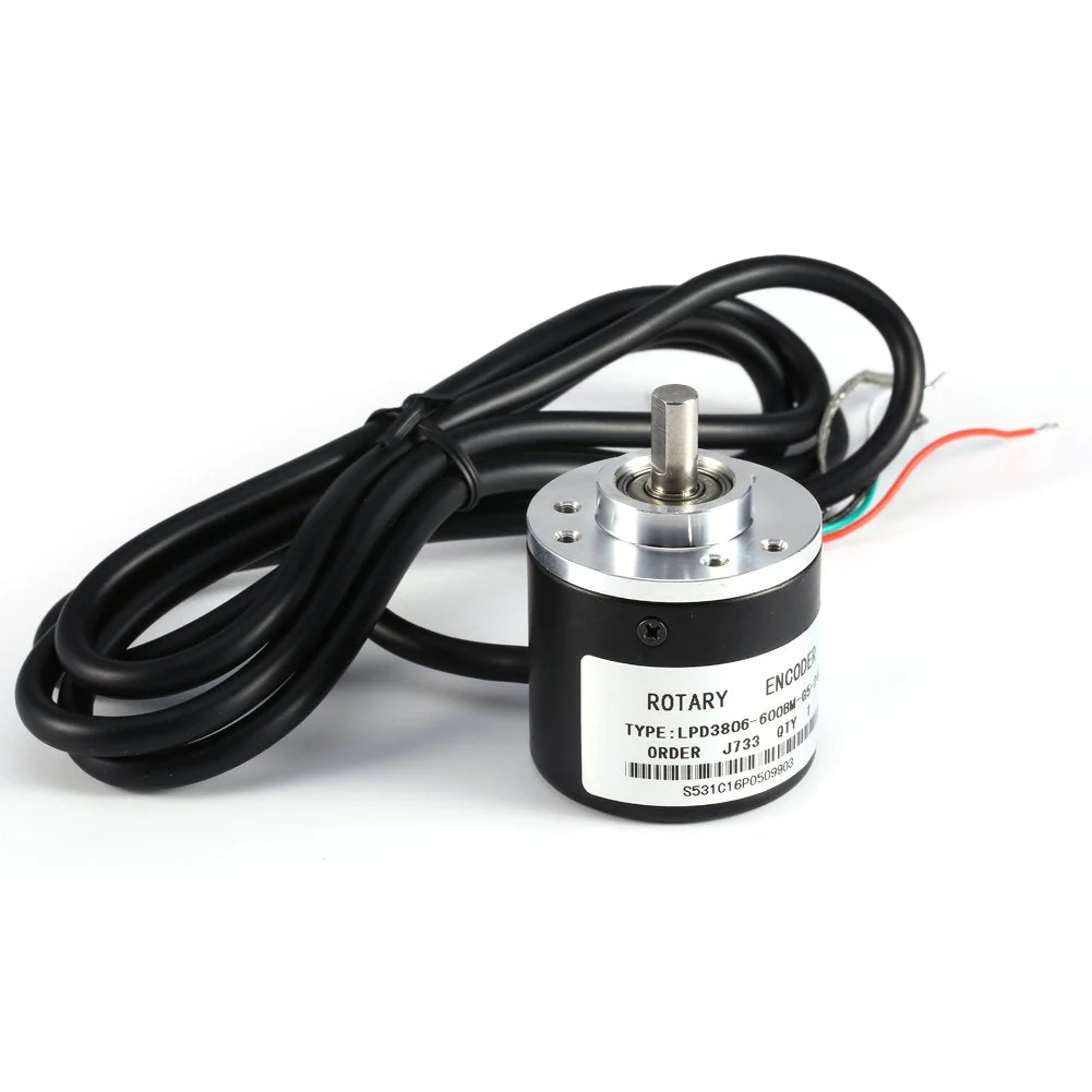 Optical Encoder AB Rotary Encoder, 2 Phase Waves, Incremental Encoder, Photoelectric Incremental Encoder, 6 mm, 600P/R. Incremental Encoder