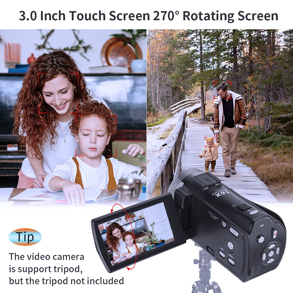 ORDRO Camcorders HDV-V12 HD 1080P Video Camera Recorder Infrared Night Vision Camera Camcorders with 16G SD Card and 2 Batteries - Image 4