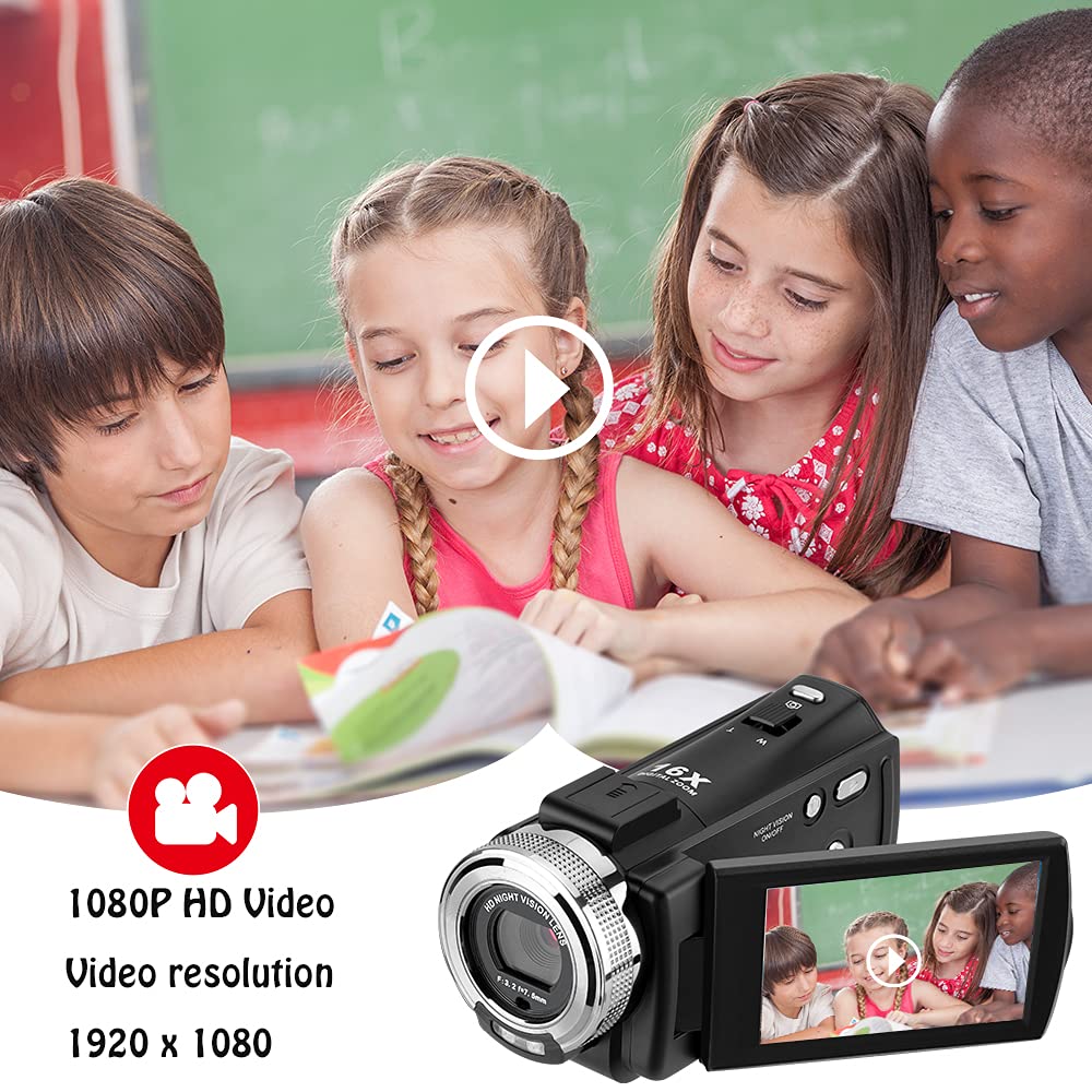 ORDRO Camcorders HDV-V12 HD 1080P Video Camera Recorder Infrared Night Vision Camera Camcorders with 16G SD Card and 2 Batteries - Image 5
