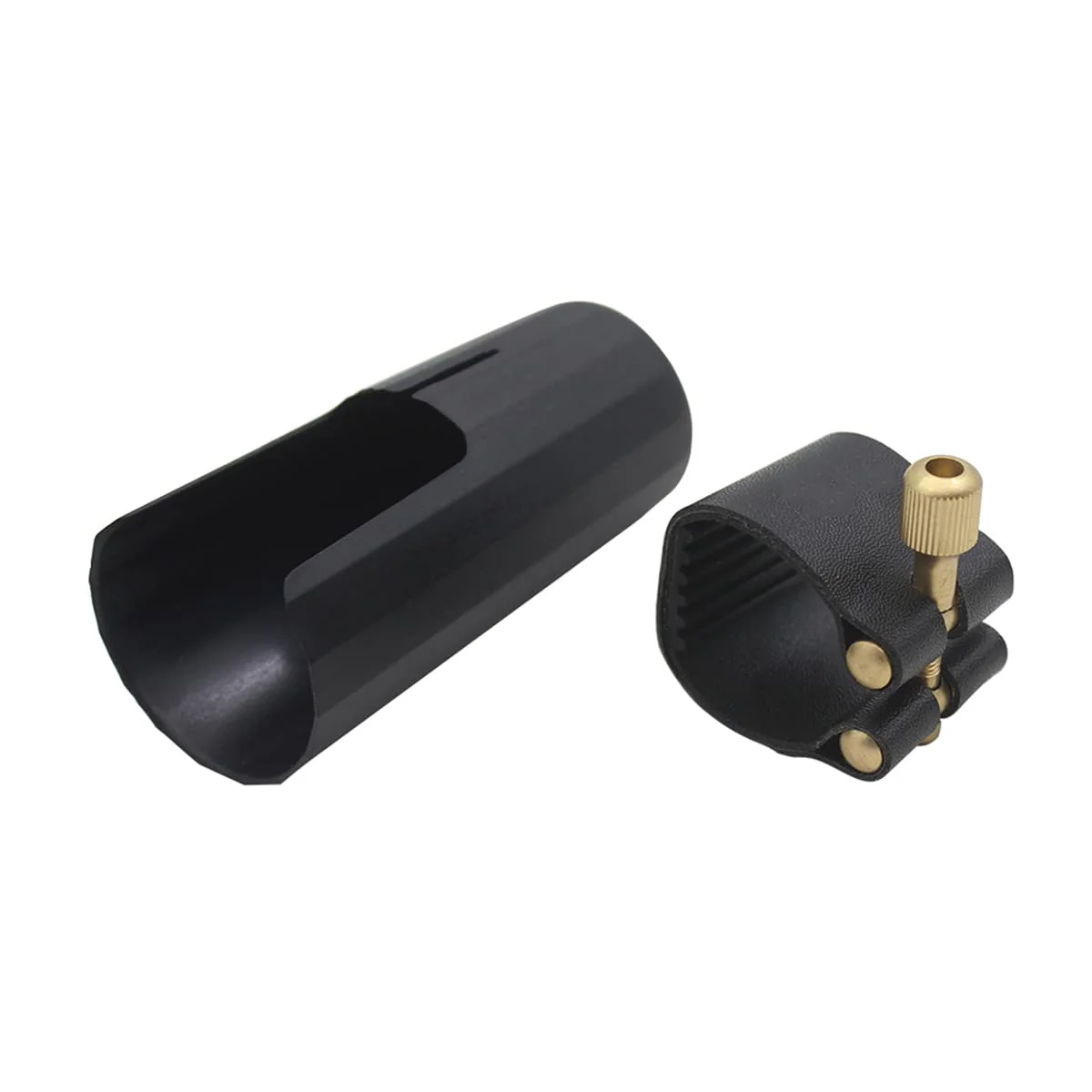 OriGlam Woodwinds Tenor Saxophone Mouthpiece Cap, Leather Ligature Fastener with Plastic Mouthpiece Cap for Sax Saxophone (Tenor) - Image 3