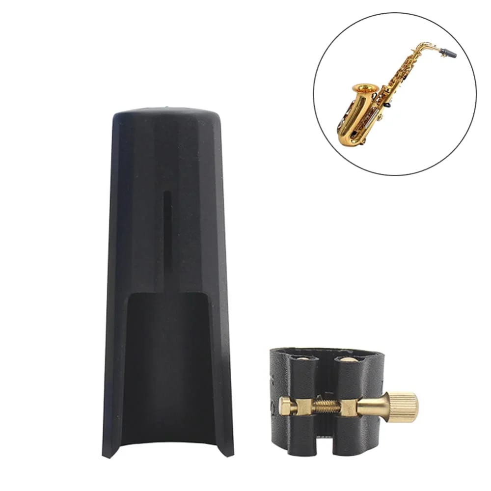 OriGlam Woodwinds Tenor Saxophone Mouthpiece Cap, Leather Ligature Fastener with Plastic Mouthpiece Cap for Sax Saxophone (Tenor) - Image 8