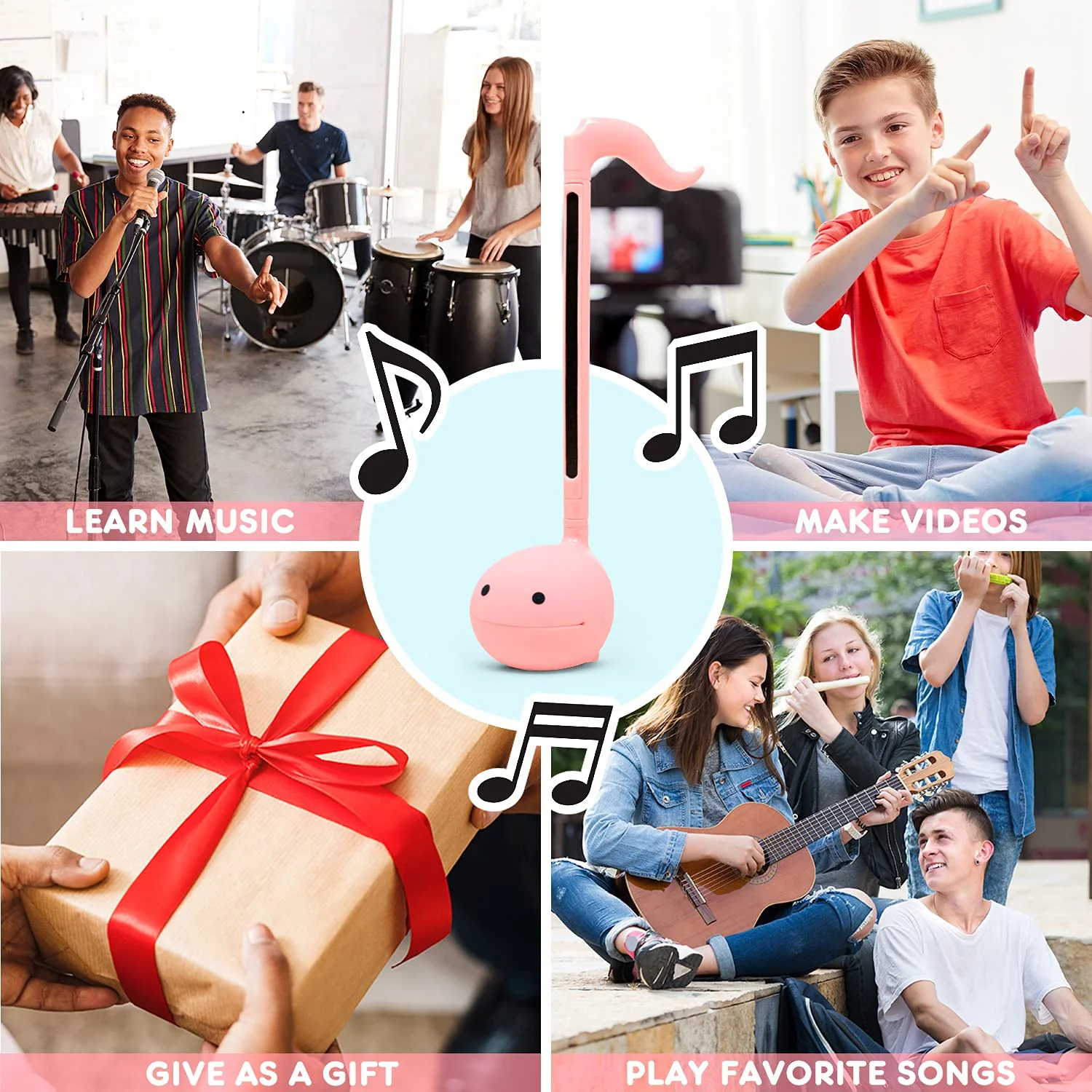 Otamatone Japanese Electronic Musical Instrument Portable Music Synthesizer from Japan by Maywa Denki Studio Award Winning, Educational Fun Gift for Children, Teen & Adults - Strawberry - Image 5