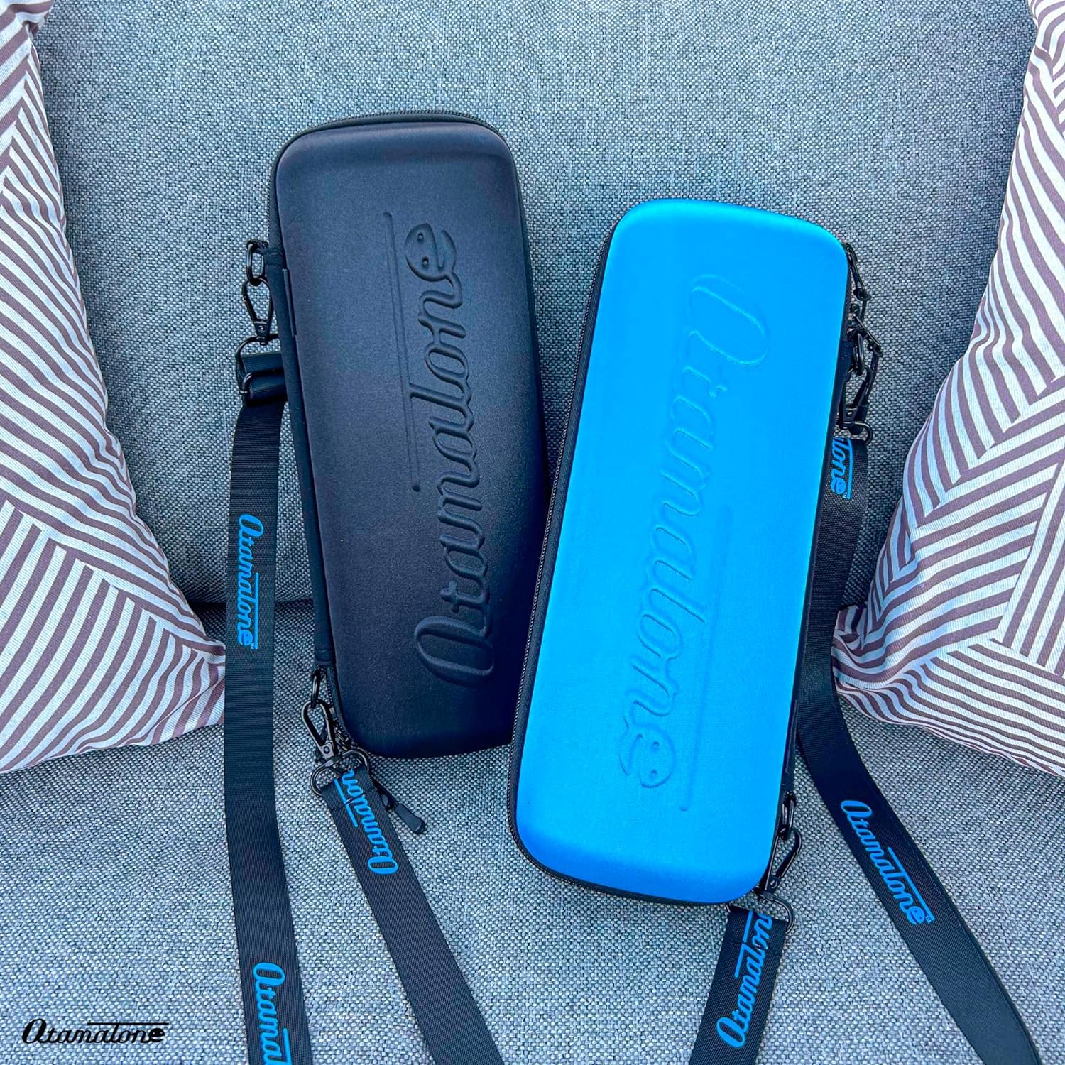 Otamatone Official Case (Regular - 10.7 inch) Musical Instrument Toy Synthesizer Hard Shell Cover, Smooth Fitted Protective Interior with Official Logo Strap, Inner Zipper Pouch (Blue) Matte Blue - Image 5