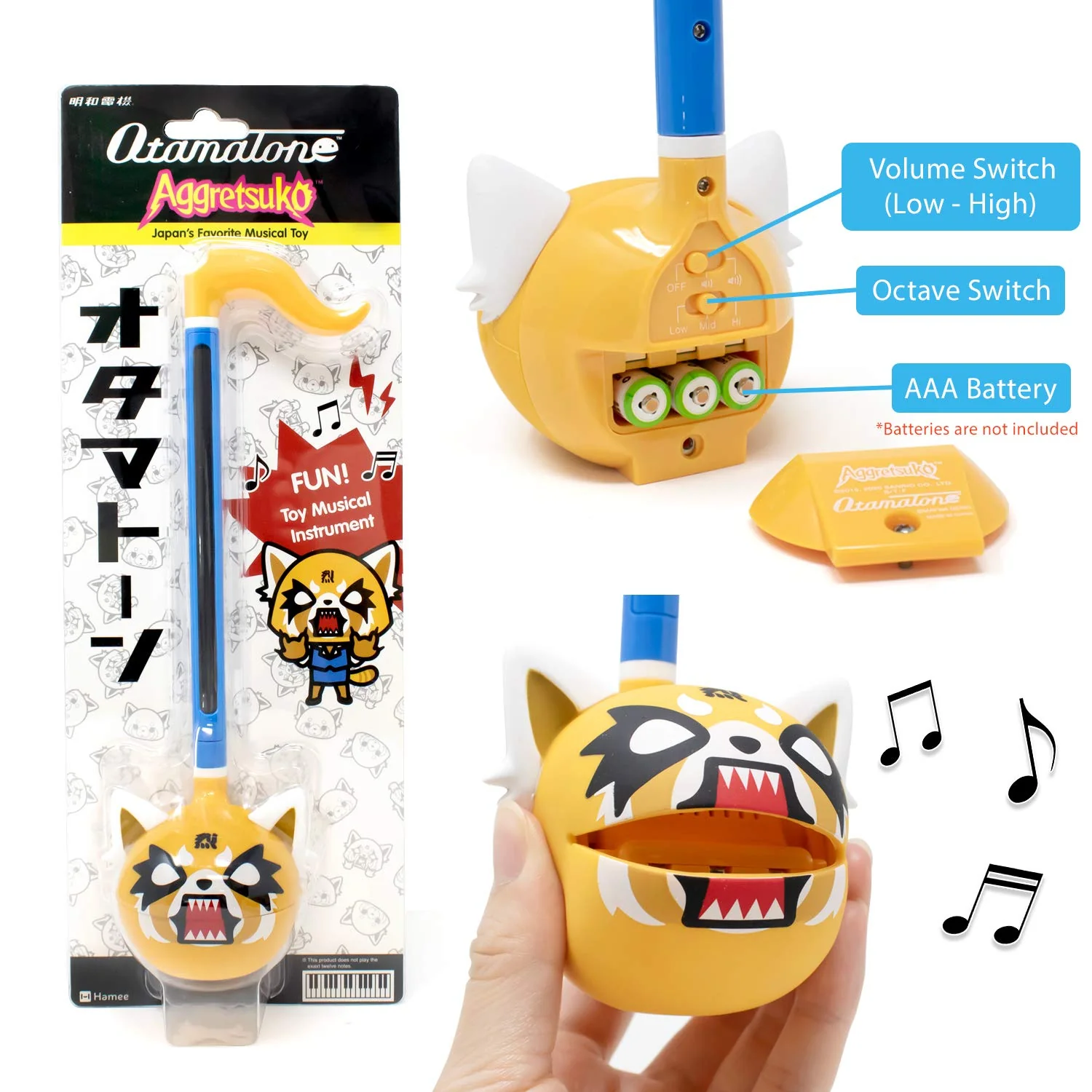 Otamatone Special Edition Sanrio (Aggretsuko - Rage) - Fun Electronic Musical Toy Synthesizer Instrument by Maywa Denki (Official Licensed) [Includes Song Sheet and English Instructions] Aggretsuko Rage - Image 3