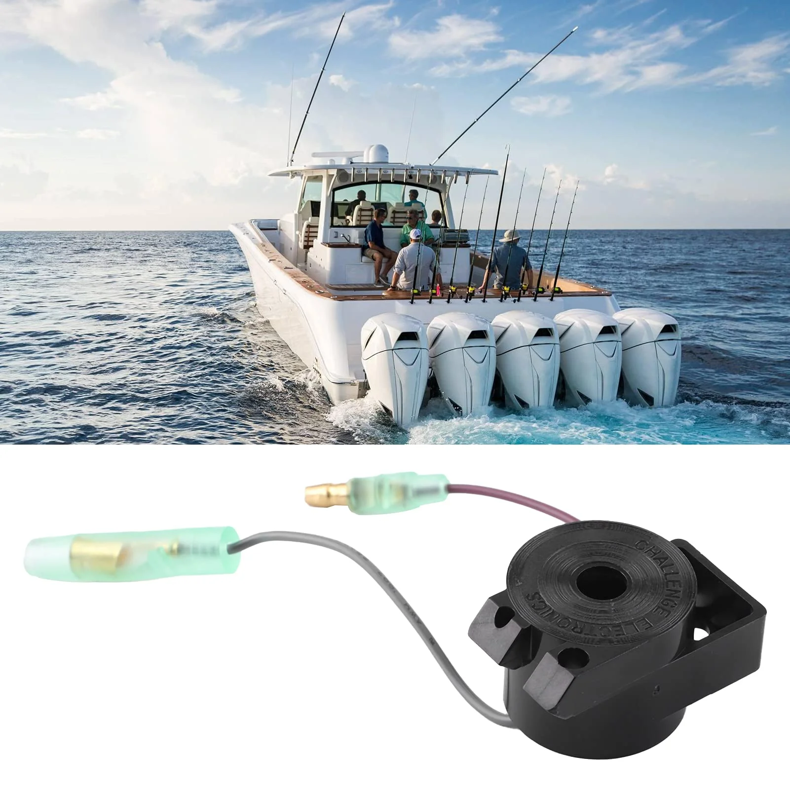 Outboard Audio Warn Alarm, Outboard Engine Remote Control Box 816492A1 Single and Double Key Panel Replacement Boat Warn Alarm Universal Fits for New Marine ALARM ASSY - Image 3
