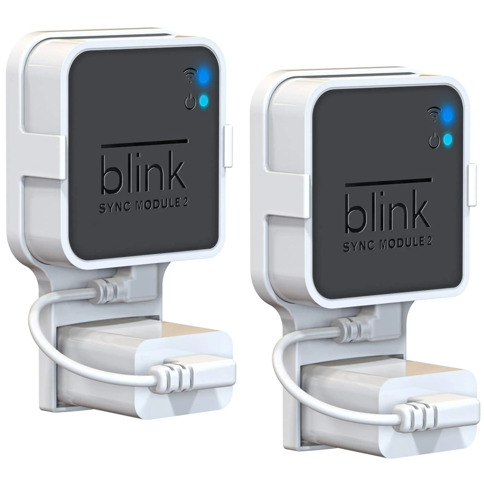 Outlet Wall Mount for Blink Sync Module 2, Mount Bracket Holder for Blink Outdoor Camera No Messy Wires Outdoor and Indoor Home Security Camera Mount with Short Cable (2 Pack)… 2Pack