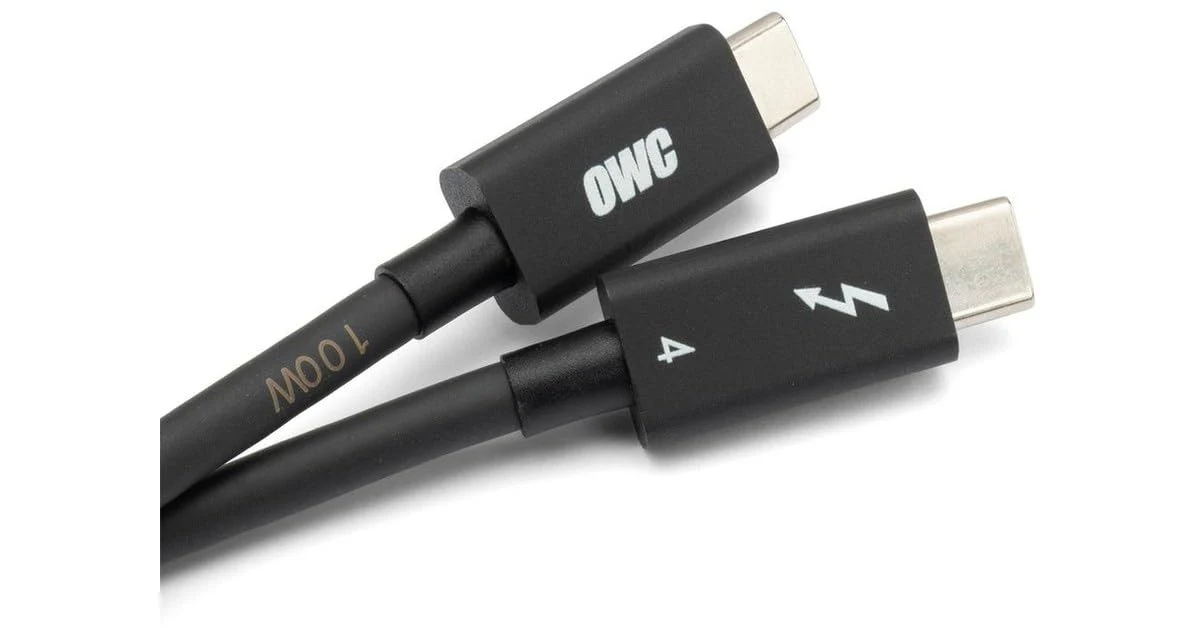 OWC 79-Inch Thunderbolt 4 and USB-C Cable with 40 GBPS Data Transfer, 100W Power Charging and 8K Video Capability (Black) 2.0M - Image 2