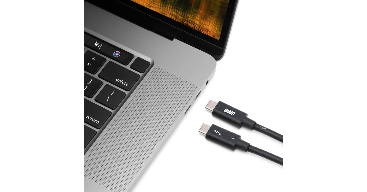 OWC 79-Inch Thunderbolt 4 and USB-C Cable with 40 GBPS Data Transfer, 100W Power Charging and 8K Video Capability (Black) 2.0M - Image 4