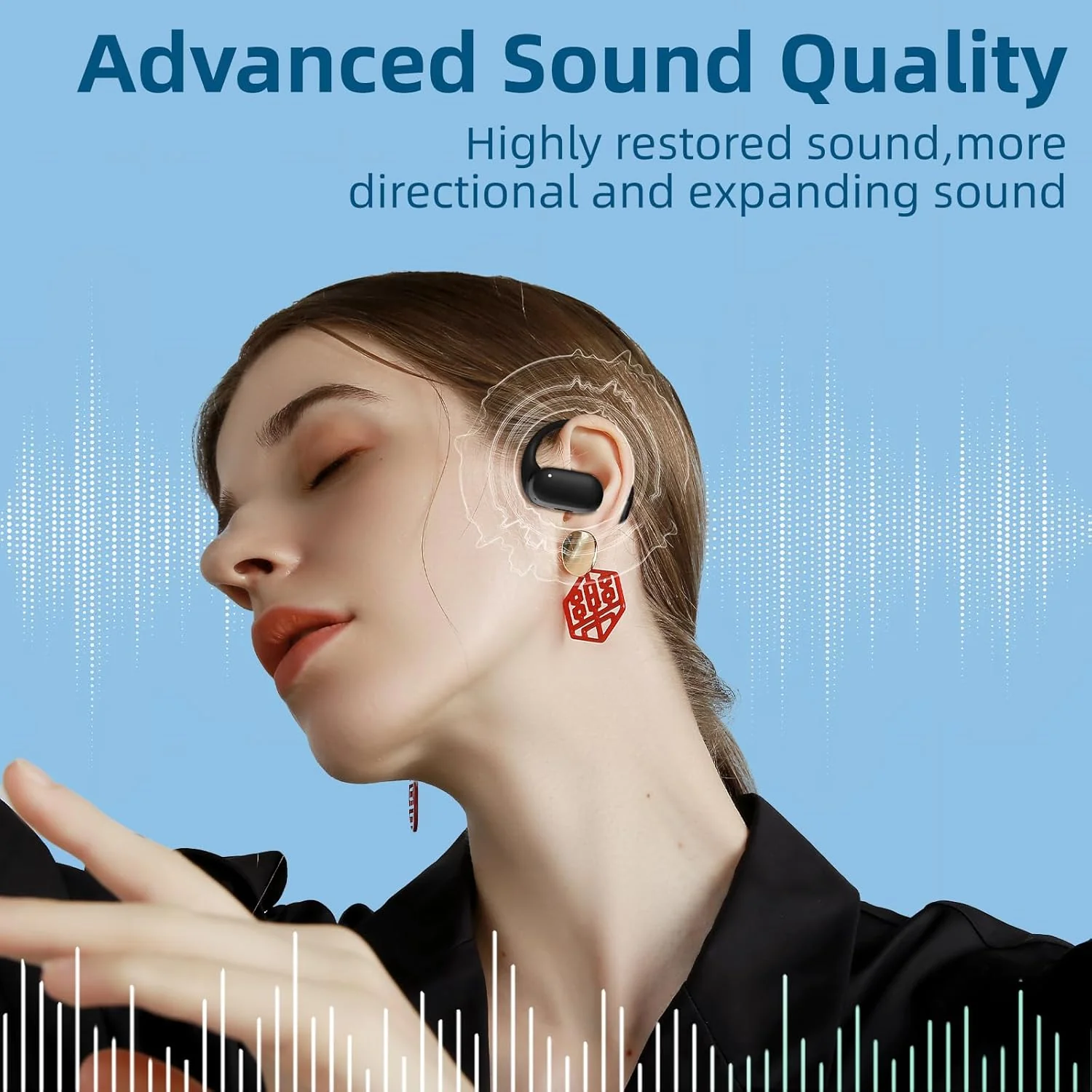 Ows Hanging Earphones 5.4 Bluetooth, Hy-T26 X15 Pro Earphone Wireless Bluetooth, X15 Pro Wireless Earbuds Bluetooth Headphones, Stereo Noise Reduction BT 5.4 Earphones, Wireless Earbuds Black