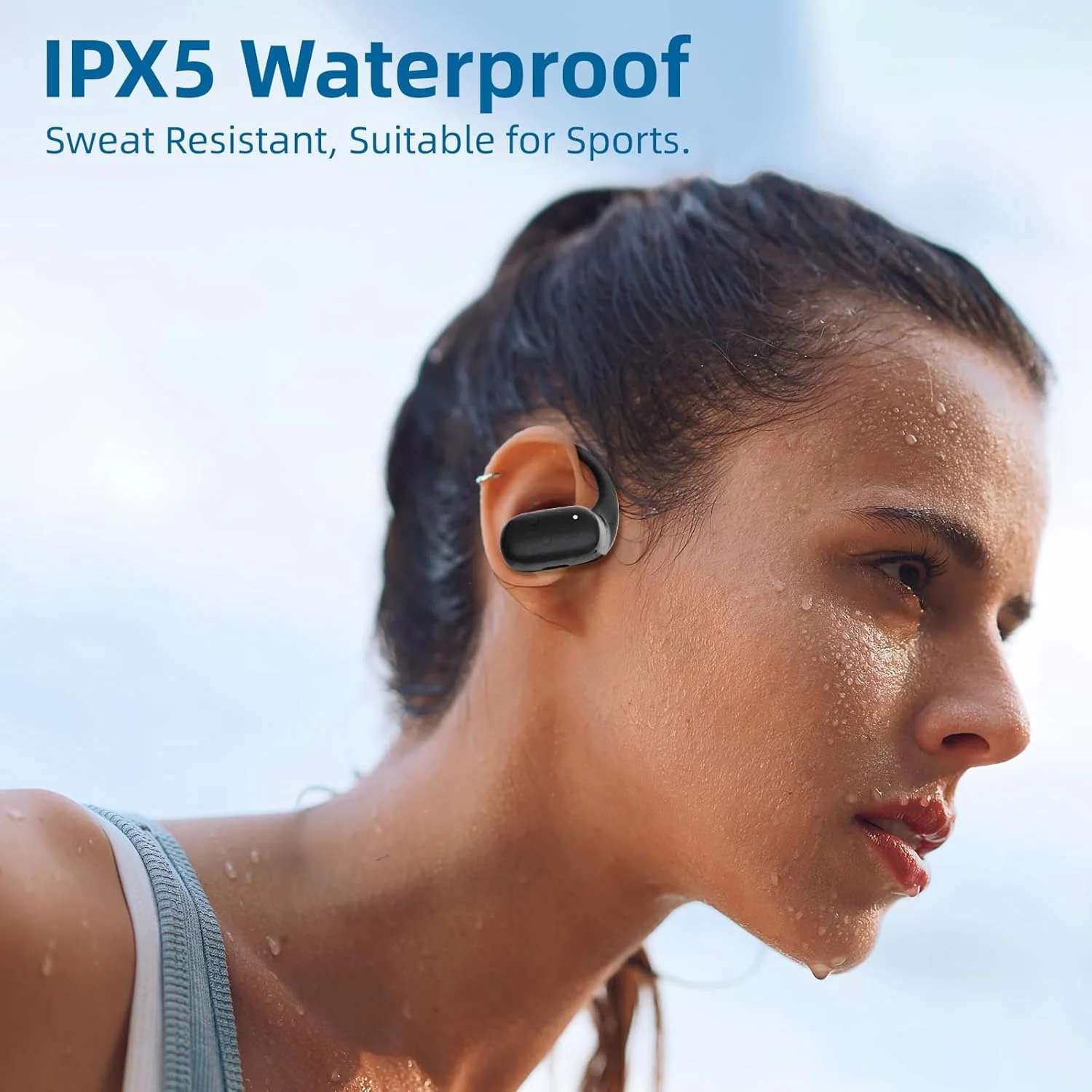 Ows Hanging Earphones 5.4 Bluetooth, Hy-T26 X15 Pro Earphone Wireless Bluetooth, X15 Pro Wireless Earbuds Bluetooth Headphones, Stereo Noise Reduction BT 5.4 Earphones, Wireless Earbuds Black - Image 2