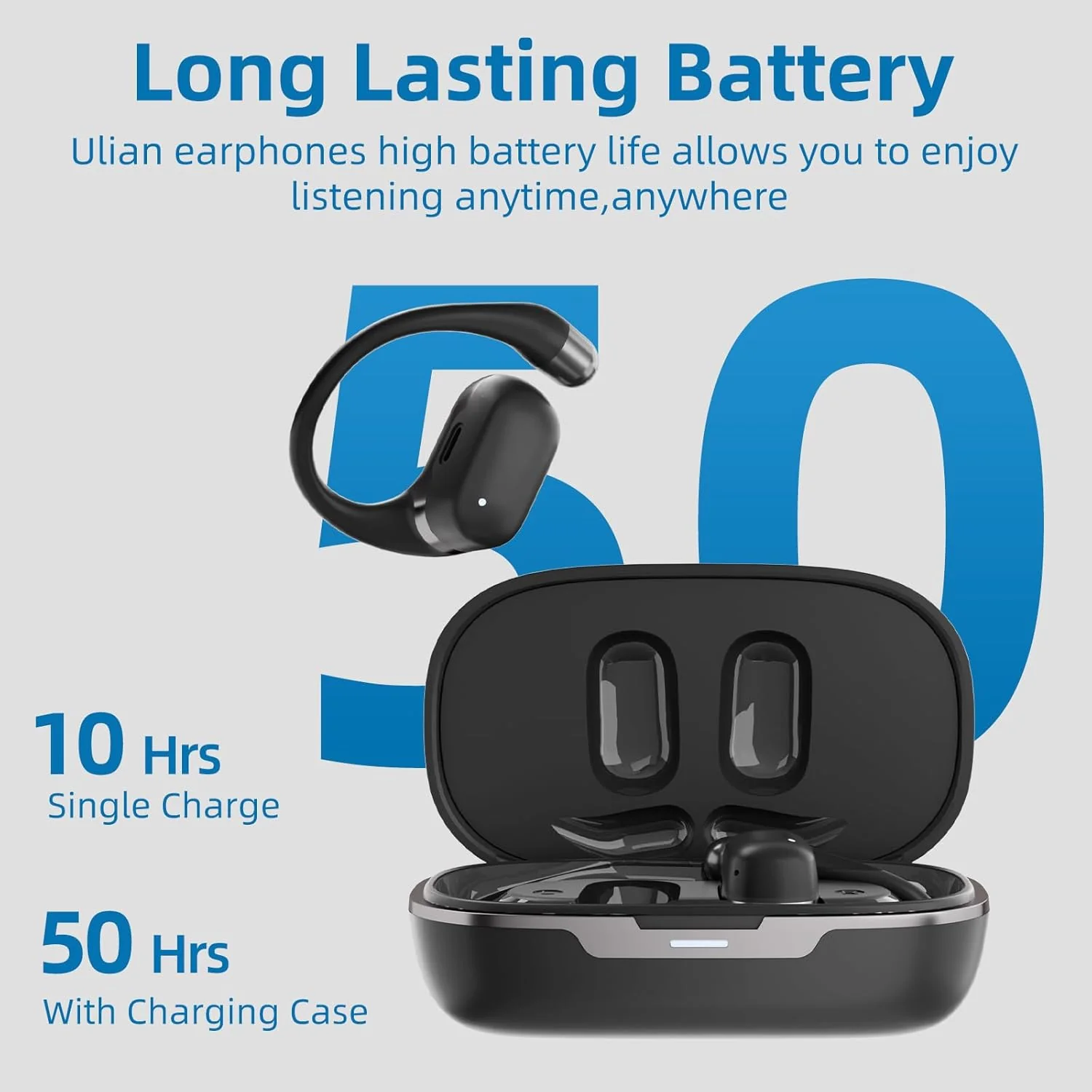 Ows Hanging Earphones 5.4 Bluetooth, Hy-T26 X15 Pro Earphone Wireless Bluetooth, X15 Pro Wireless Earbuds Bluetooth Headphones, Stereo Noise Reduction BT 5.4 Earphones, Wireless Earbuds Black - Image 4