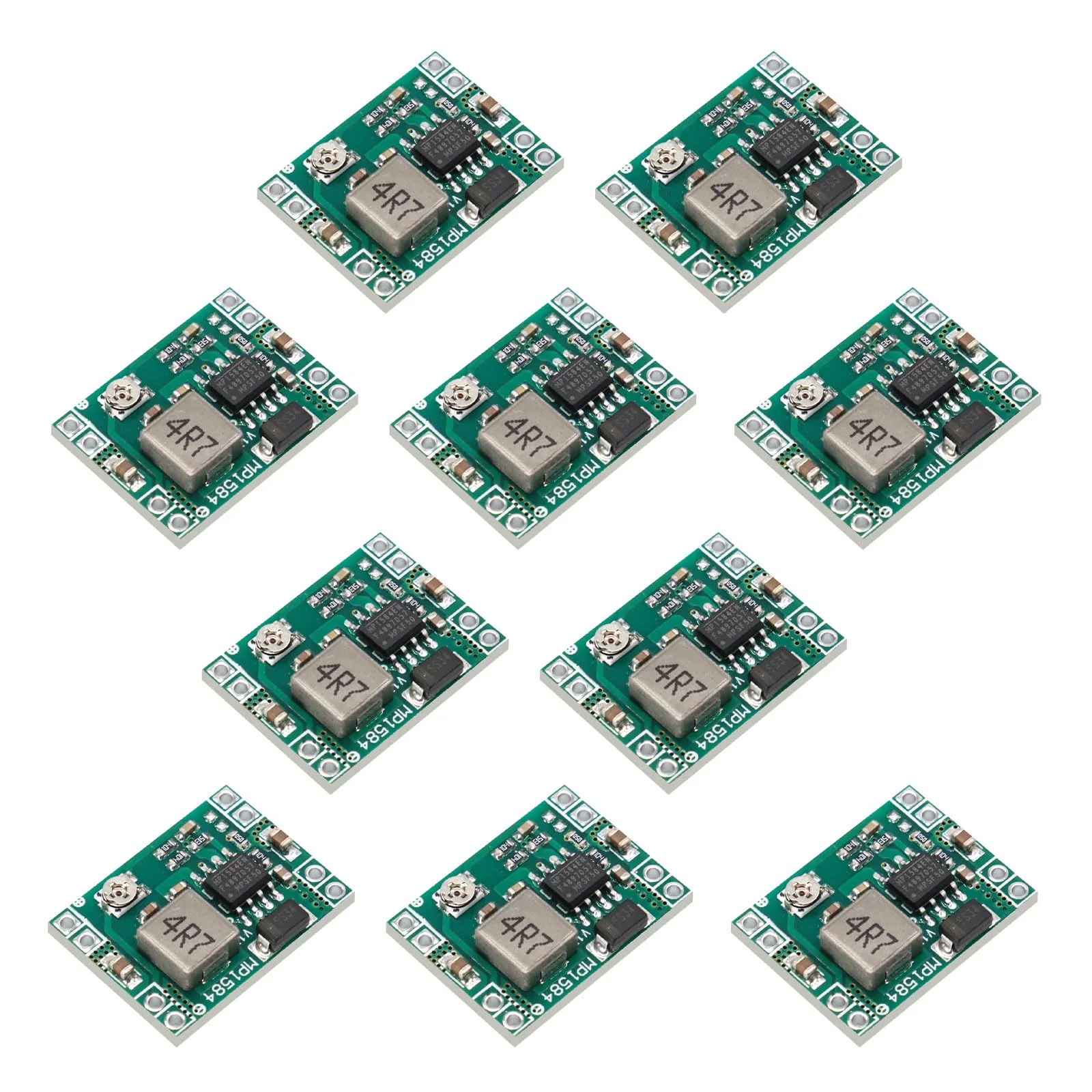 Pack of 10 Mini Step Down Converter Module, QIQIAZI DC-DC Buck Converter MP1584EN 4.5-28V to 0.8-20V DC-DC Converter Module, 24V to 12V 9V 5V 3V Step Down Adjustable Converter
