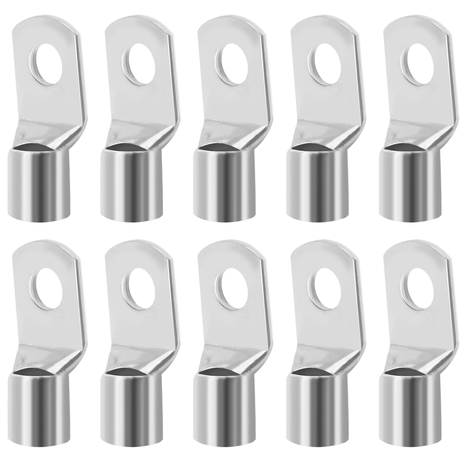 Pack of 10 Tube Cable Lugs 50 mm² M8 Uninsulated SC Cable Connector Cable Lugs Ring Terminals