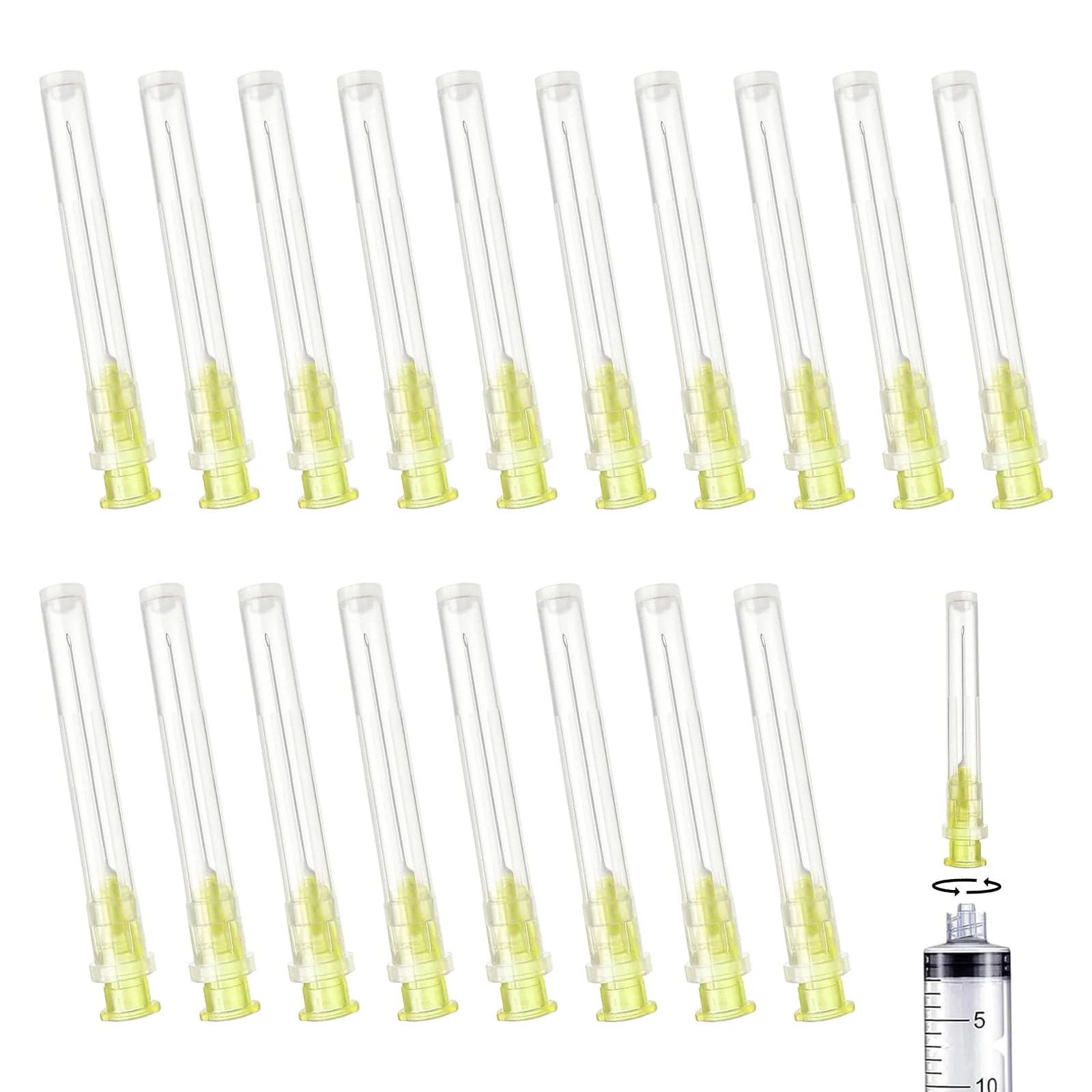 Pack of 100 Dispensing Tubes, 20 g (0.9 mm x 38 mm), Stainless Steel Dispensing Tube, Individually Packed, Household Industrial Laboratory Accessories for Refilling, Liquid Inks, Adhesive, Hobby