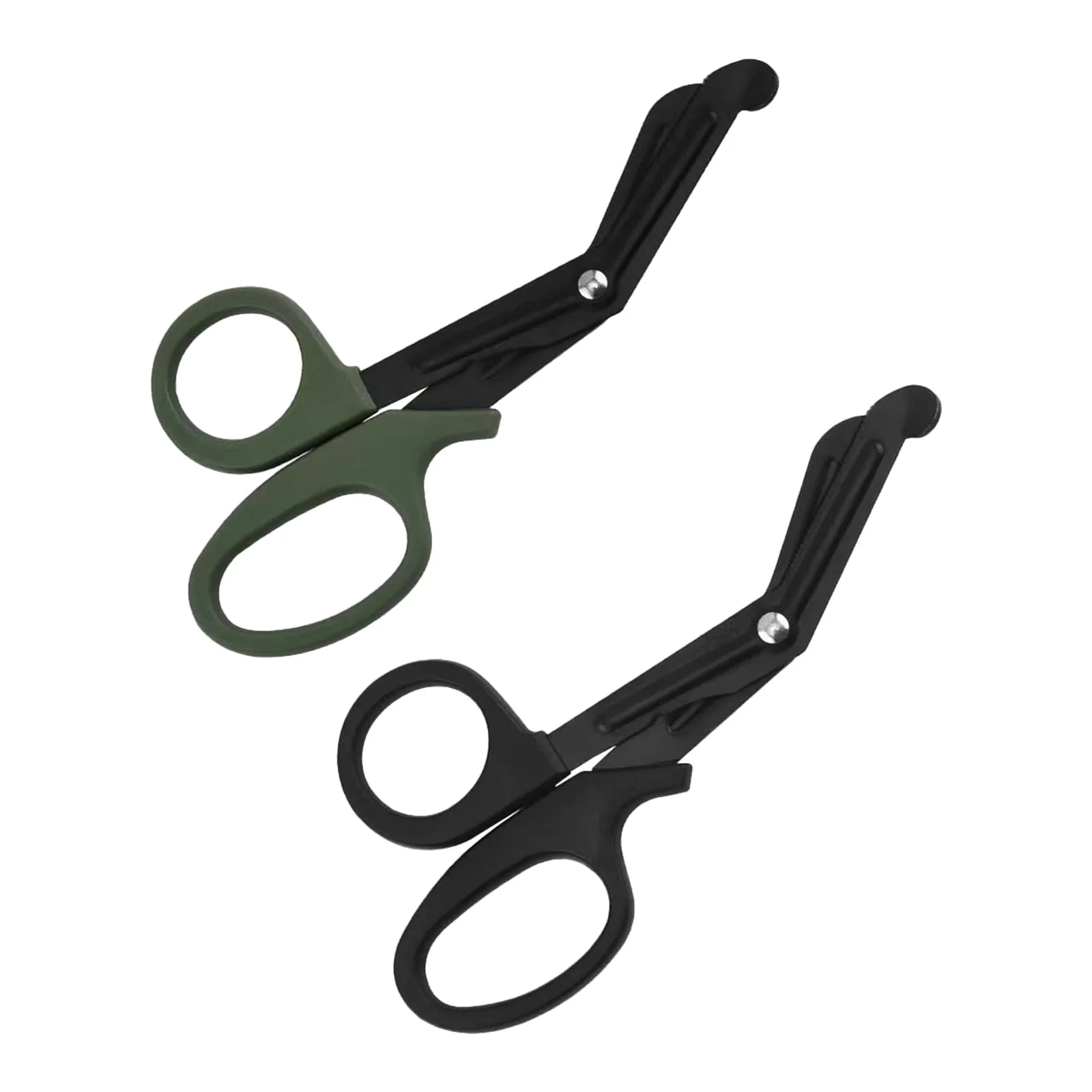 Pack of 2 Bandage Scissors, Bandage Scissors, Nurse, Dress Scissors, Emergency Service, Medical Scissors, Stainless Steel, Suitable for Rescue (Green, Black)