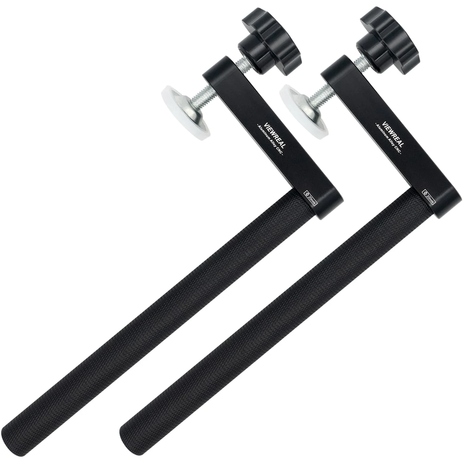 Pack of 2 Extended Hold-Down Brackets 20 mm Bench Hooks for Woodworking Workbench, Hold-Down Workbench, Adjustable Aluminium Alloy 20mm Black