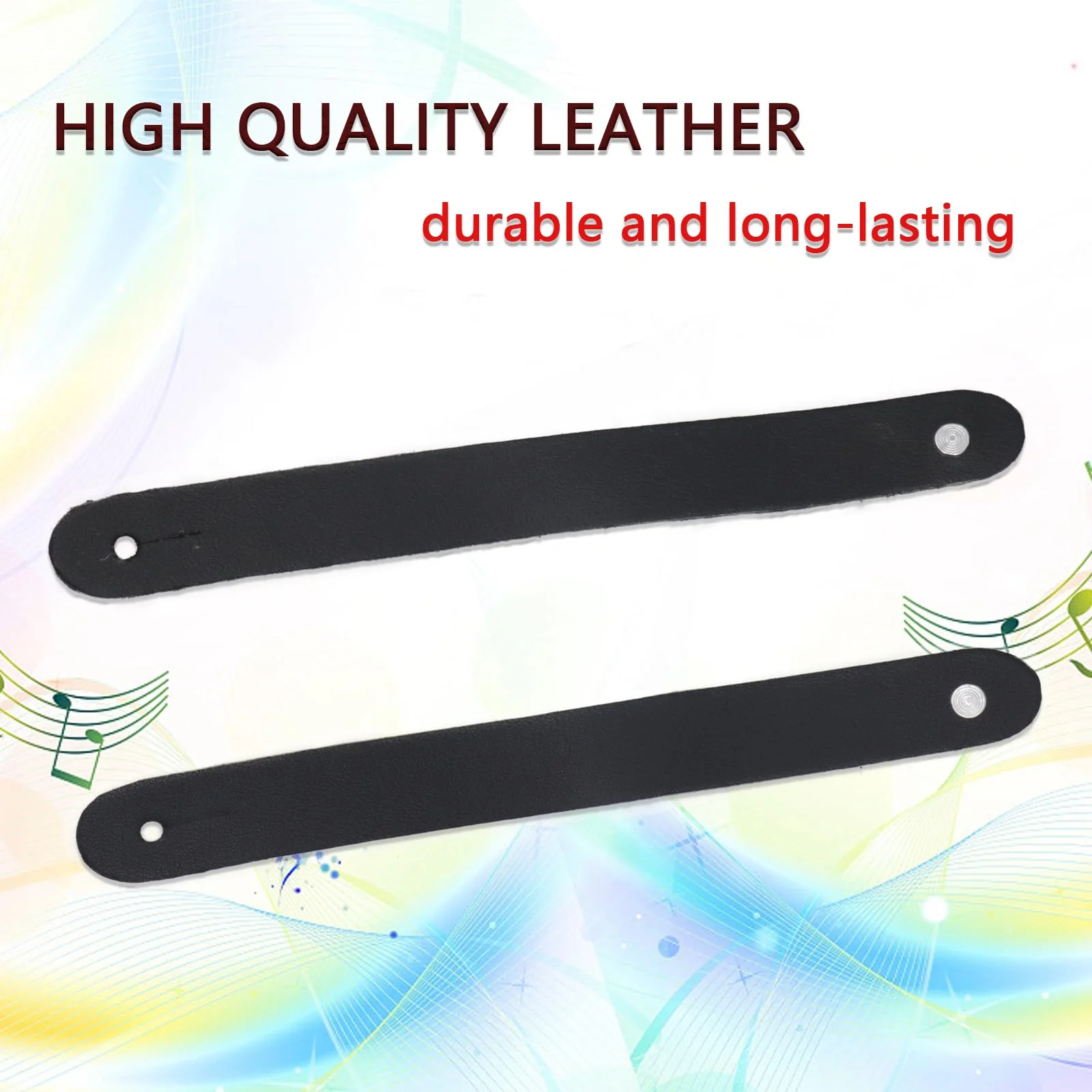 Pack of 2 Guitar Headstock Strap Tie, Leather Guitar Neck Strap Button, Guitar Strap Lock for Acoustic, Electric, Bass Guitars, Ukulele Straps 2pcs - Image 3