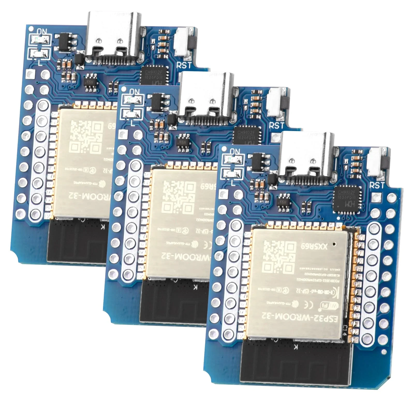 Pack of 3 Mini for ESP32 Development Board NodeMCU WiFi Bluetooth Development Board CH9102F Chip Compatible Arduino IDE