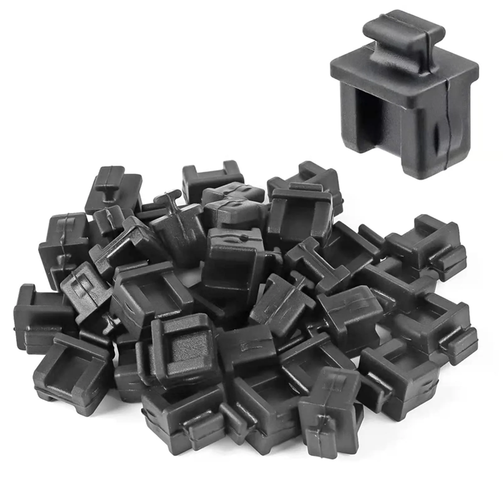 Pack of 30 SFP Silicone Protectors Cap Port Cover Anti Dust 14mmx12mmx17mm Black