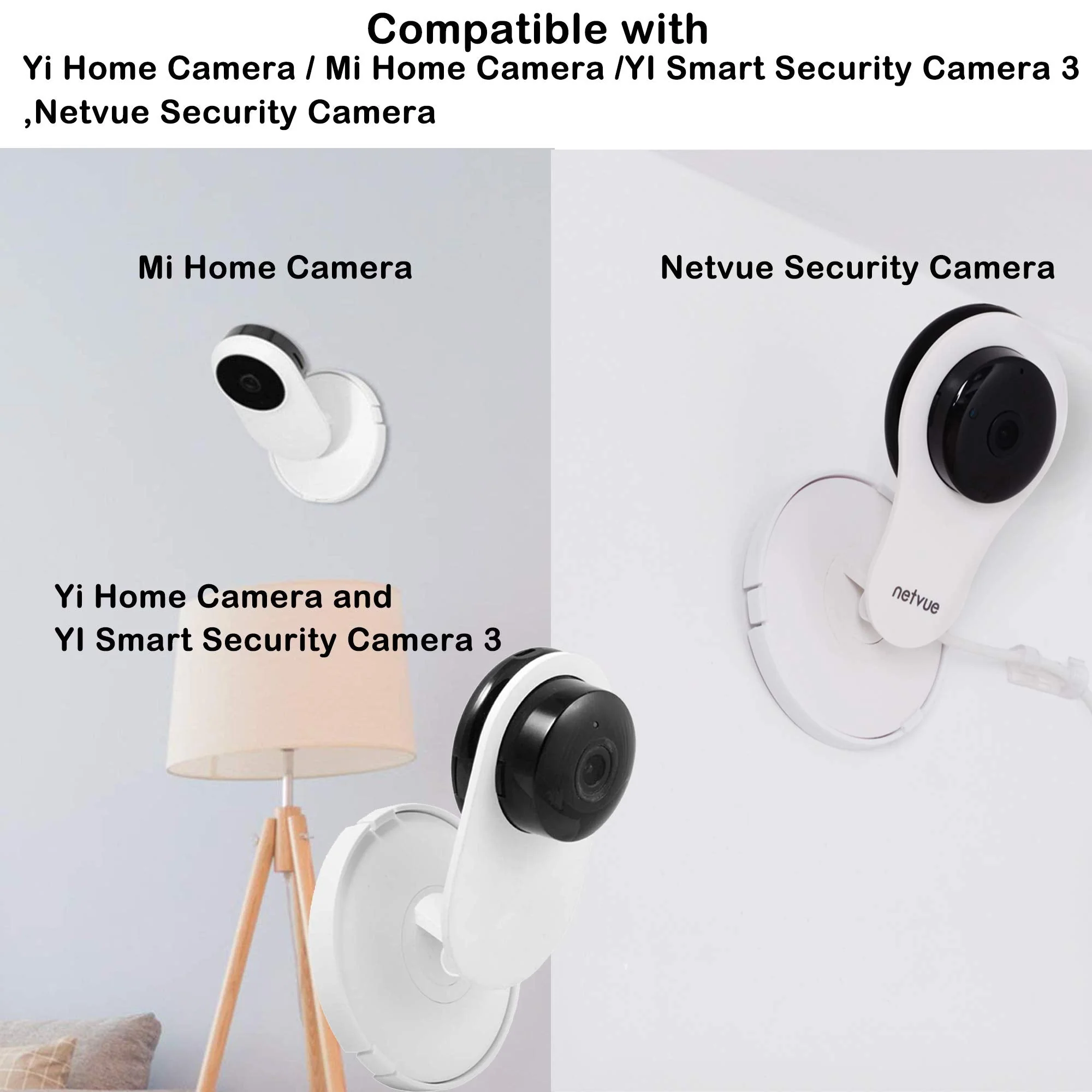 (Pack of 4) Aboom Wall Mount Compatible with Yi Home Camera Customized Stand Bracket for YI 1080p/720p Home Camera Designed for USA (NOT INCLUDED CAMERA) - Image 3