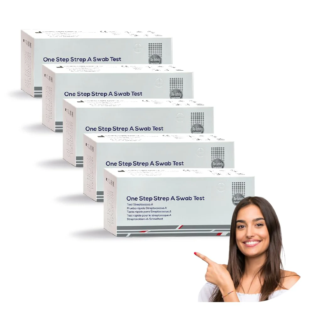 Pack of 5, Streptococcus A Quick Test, CE Certified, High Precision Test for Detection of Strep A, Ideal for Families or Professional Use, Fast Result in 10 Minutes