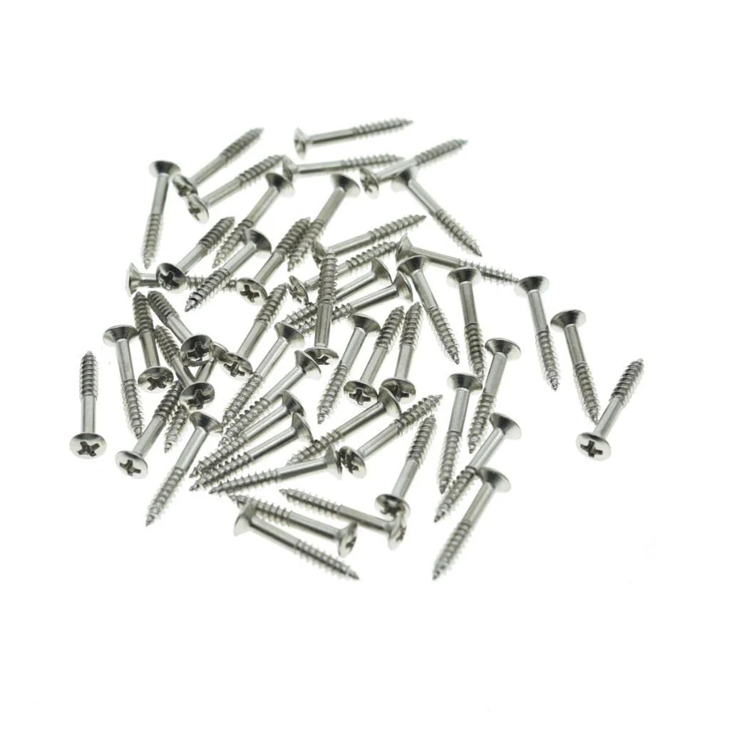 Pack of 50 Guitar Humbucker Pickup Ring Mounting Screws Pickup Frame Surround Screws for Les Paul SG Nickel