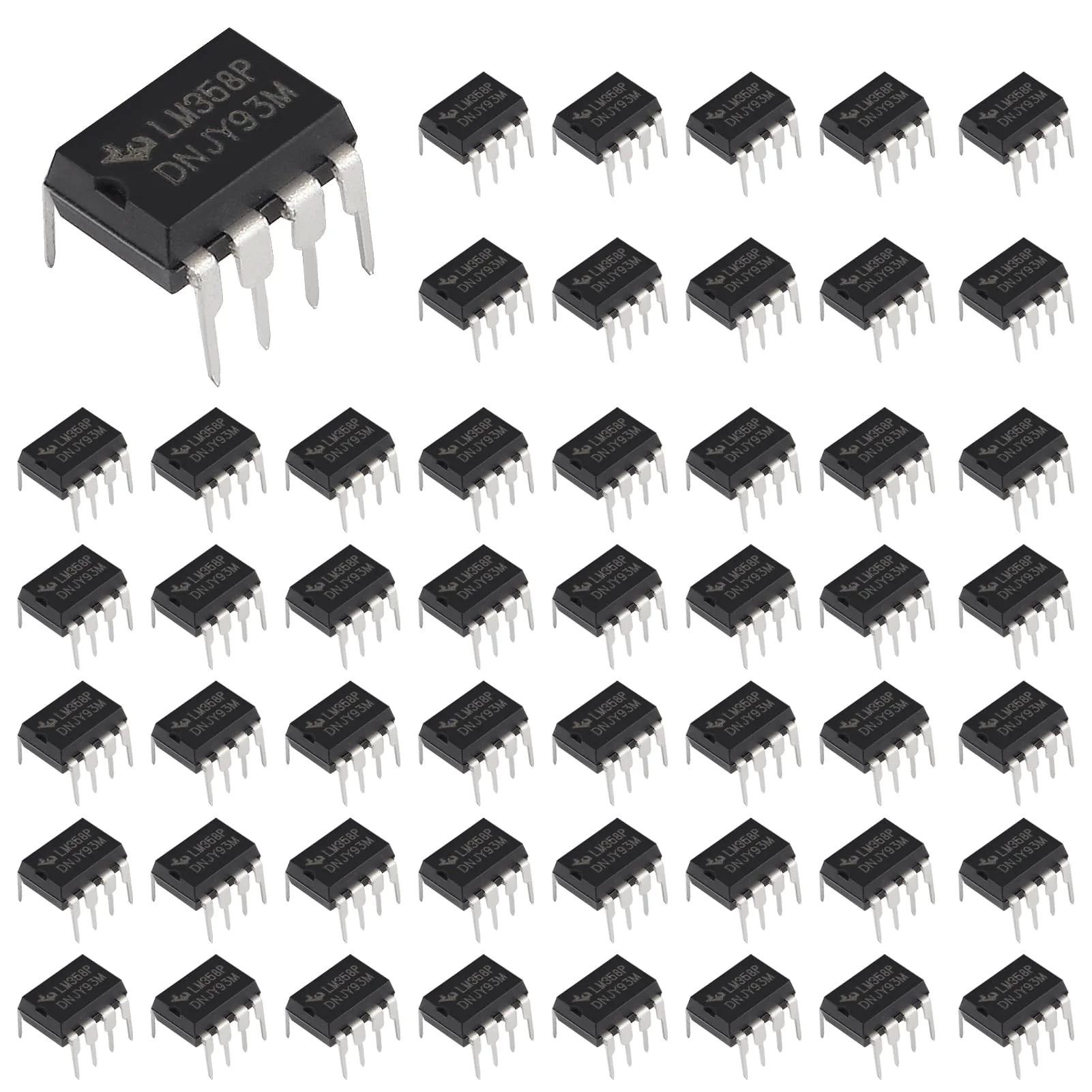 Pack of 50 LM358P Operational Amplifier IC Om-Amp DIP-8 with Machined Contact Pins LM358 IC Dual Operational Amplifier Integrated Circuit for Sensor Signal Processing, Signal Processing