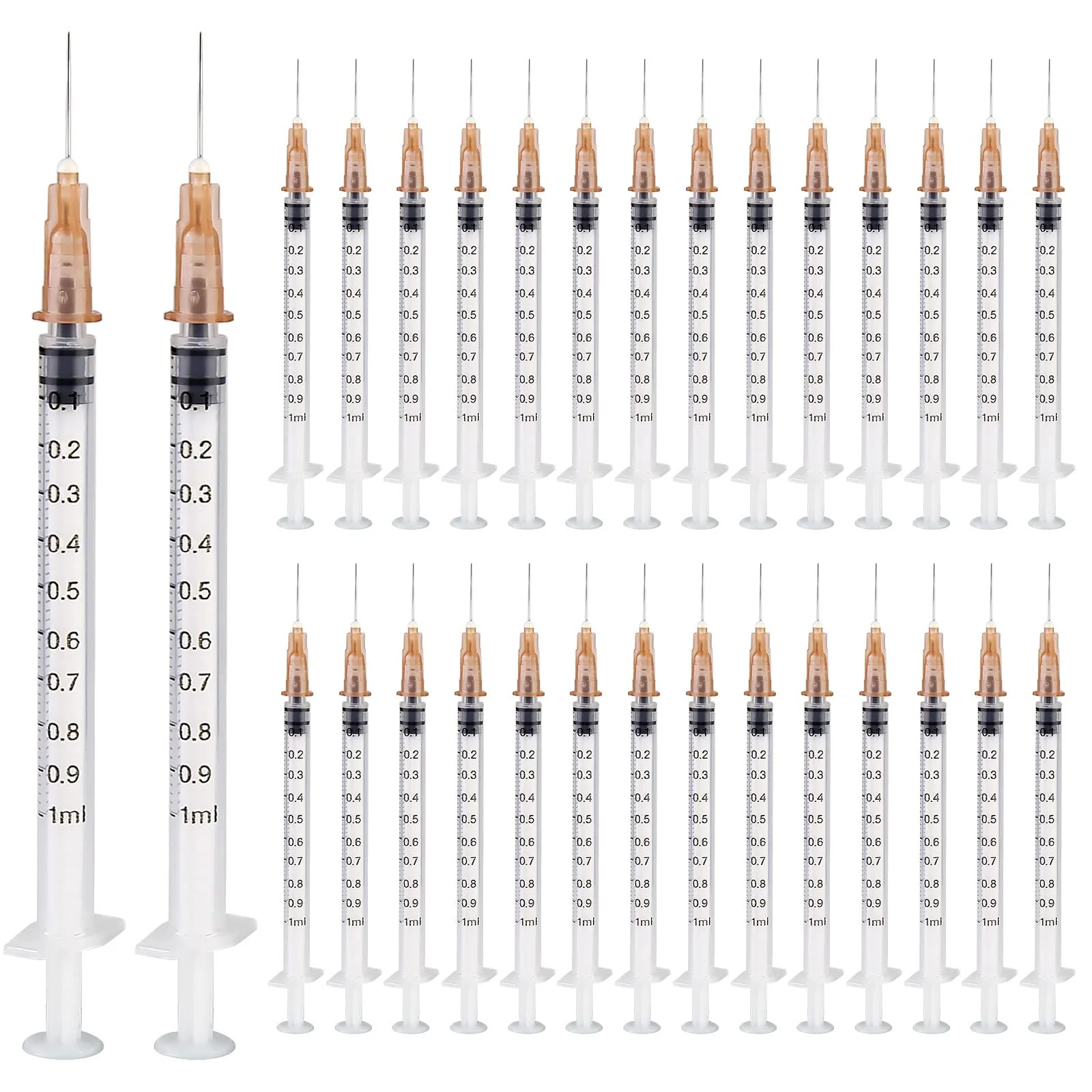 Pack of 50 Syringes 1 ml, Vegena 1 ml Syringes Set Plastic Tube Syringes Disposable Syringes Small Dosing Syringe Liquid Syringe Independent Seal Packaging Disposable Syringes (50)