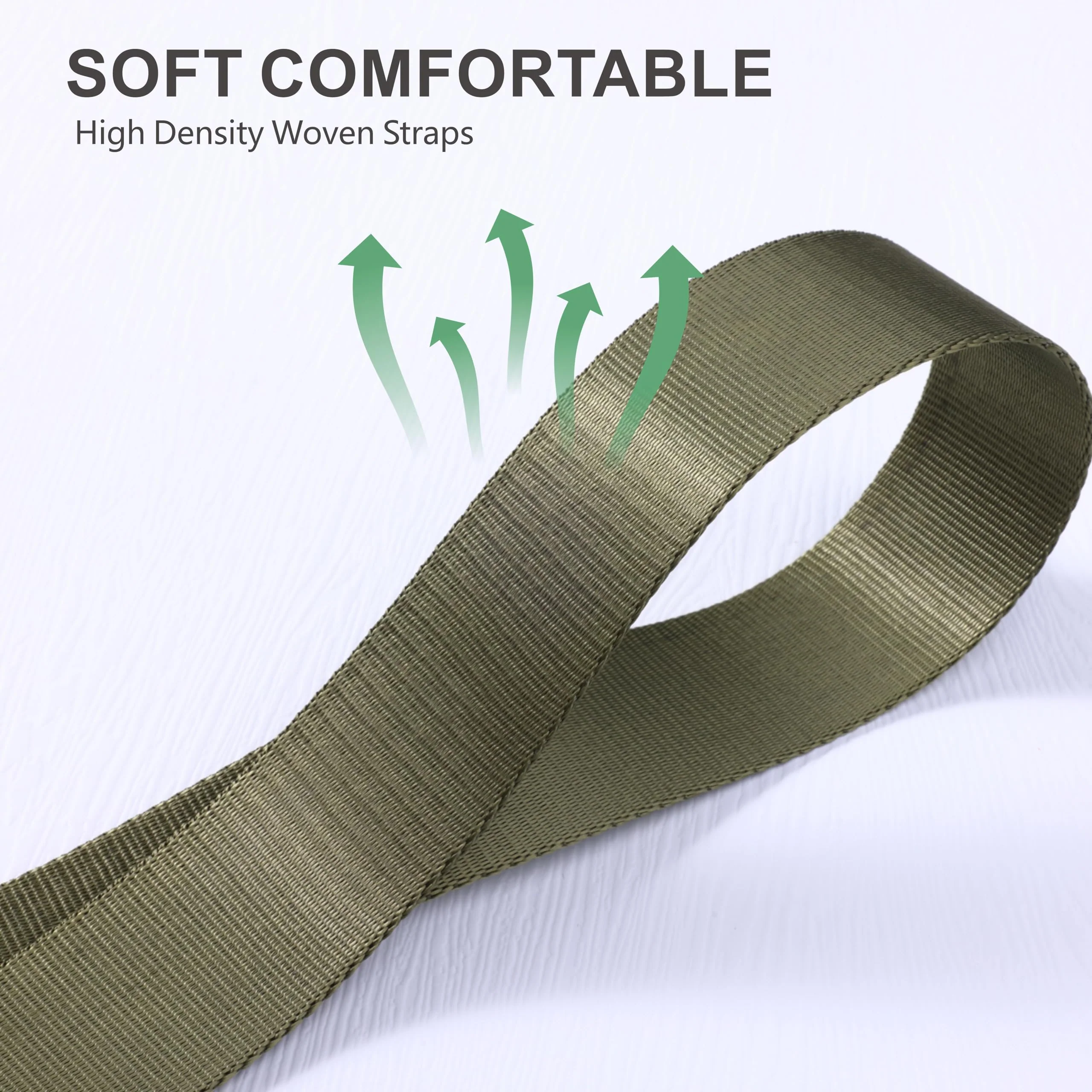 Padwa Lifestyle Adjustable Camera Strap - 1.5" Full Grain Leather Ends Camera Straps for Photographers, Adjustable Neck Shoulder & Crossbody Nylon Strap Quick Release for Cameras and Binoculars Solid Olive Green Adjustable 38~66 inch / 1.5" Wide - Image 4