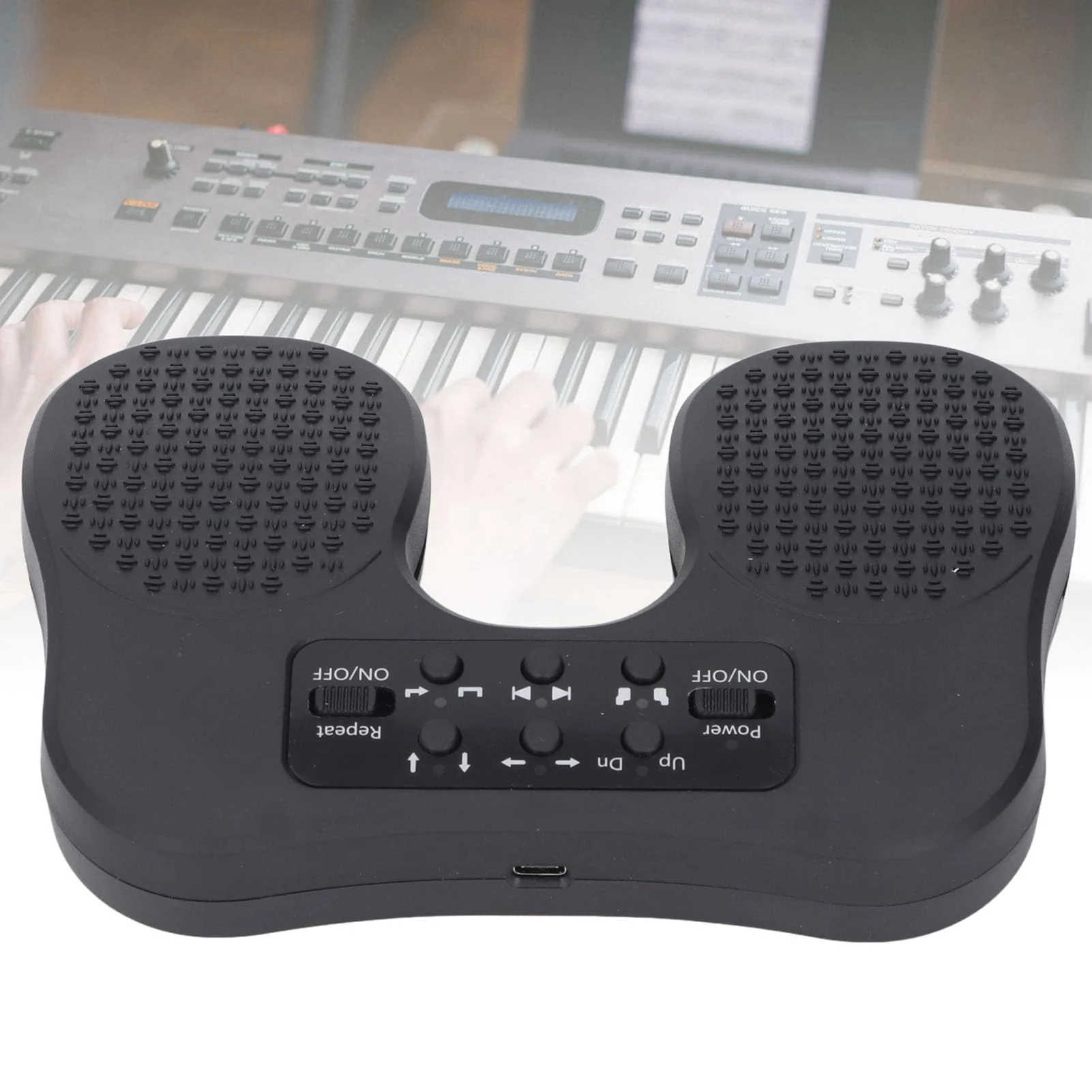 Page Turner Pedal, Portable BT Foot Pedal Double Switch, Cordless Rechargeable Music Page Turner with Anti Slip Pedal for Phone and Tablets Silent Page Turning - Image 9