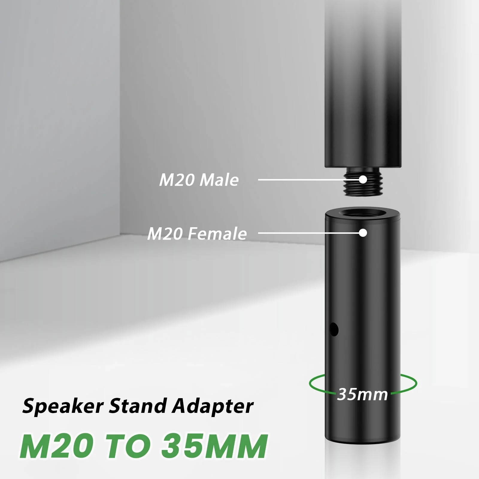 Pair of Speaker Stand Adapters M20 to 35mm, Speaker Pole with M20, Subwoofer Speaker Pole Mount without Threaded Adapters - Image 3