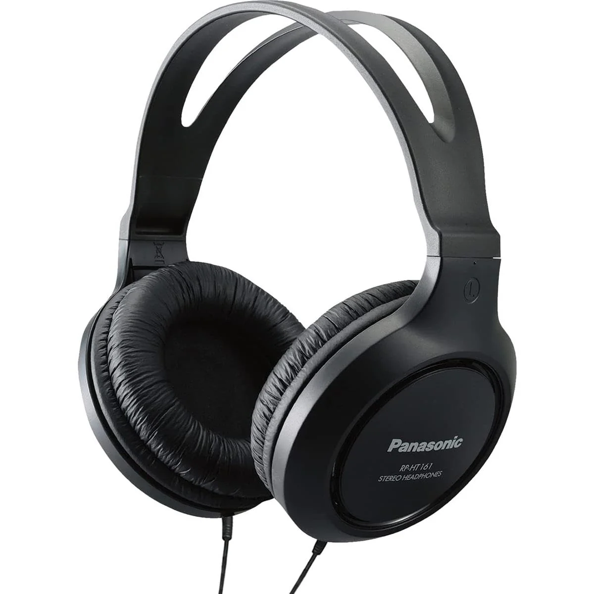 Panasonic Headphones, Lightweight Over the Ear Wired Headphones with Clear Sound and XBS for Extra Bass, Long Cord, 3.5mm Jack for Phones and Laptops – RP-HT161-K (Black) Over Ear - No Mic