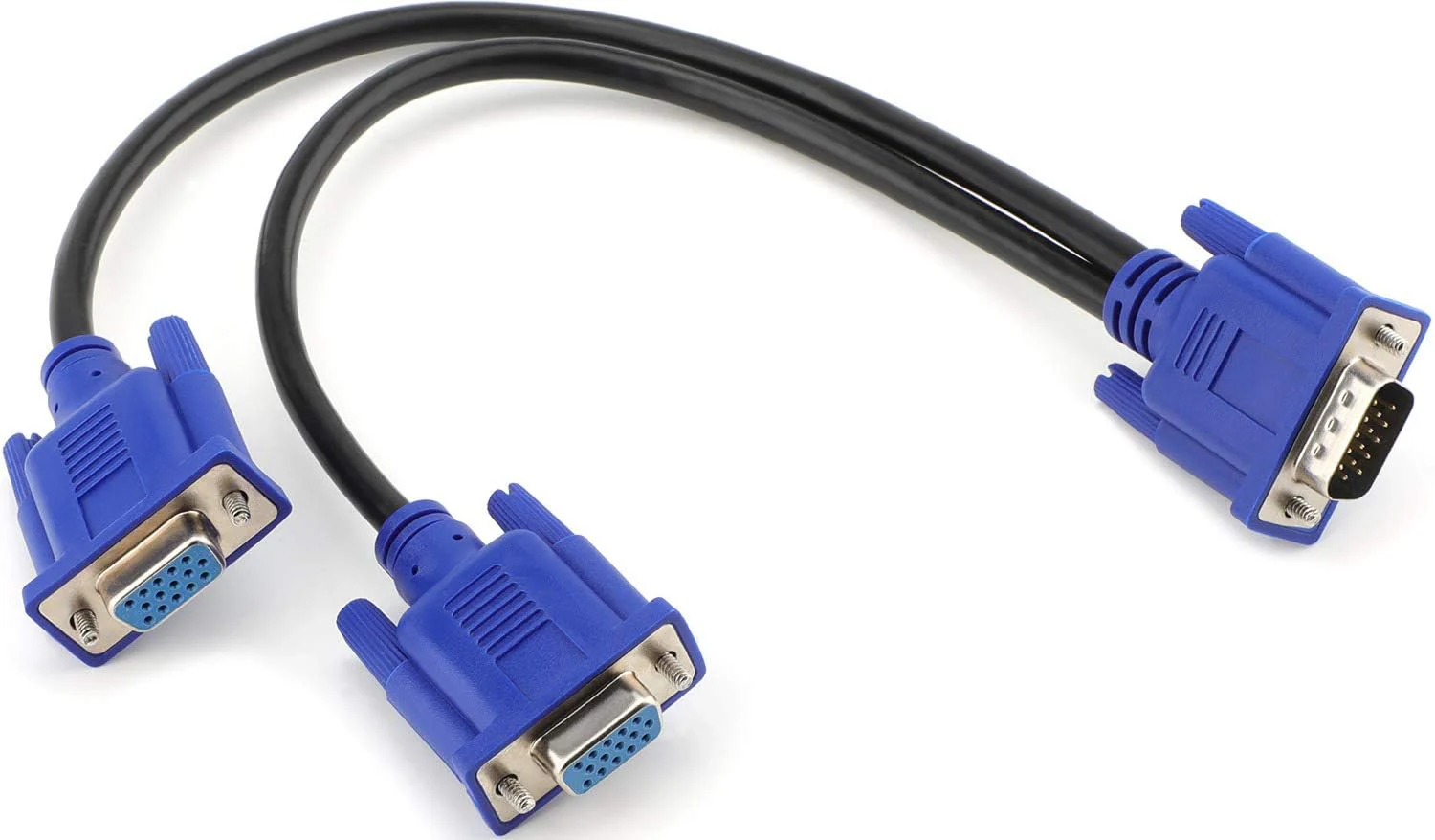 PASOW VGA Splitter Cable 1080P Dual VGA Monitor Y Cable 1 Male to 2 Female Adapter Cable Only for Screen Duplication - 1.5 Feet (No Screen Extension) - Only Work for Identical Monitor male to female 1.5 feet - Image 5